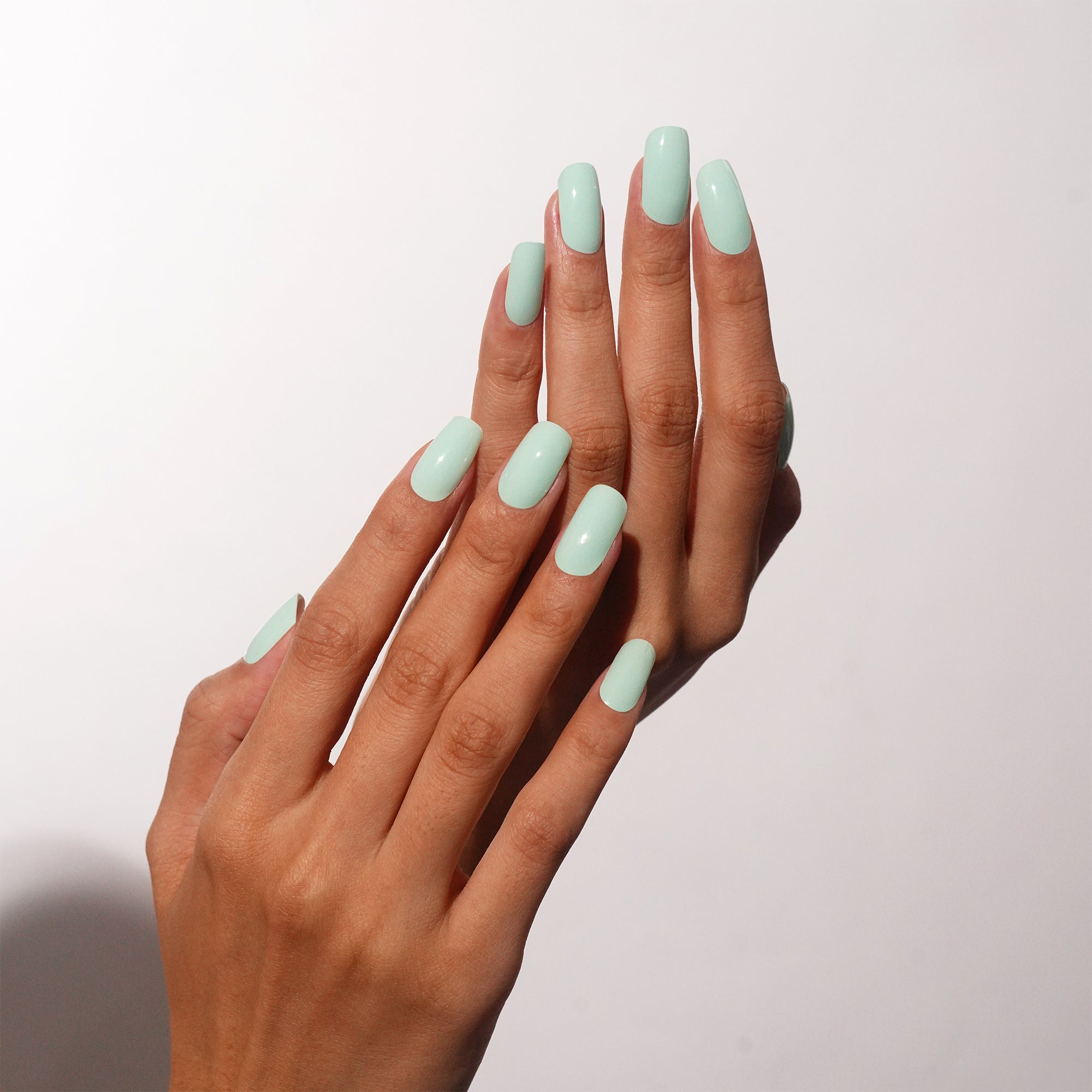 Soft Mint Green Gel Nail Strips with Fresh Glossy Clean Finish | Fresh Mint-2907