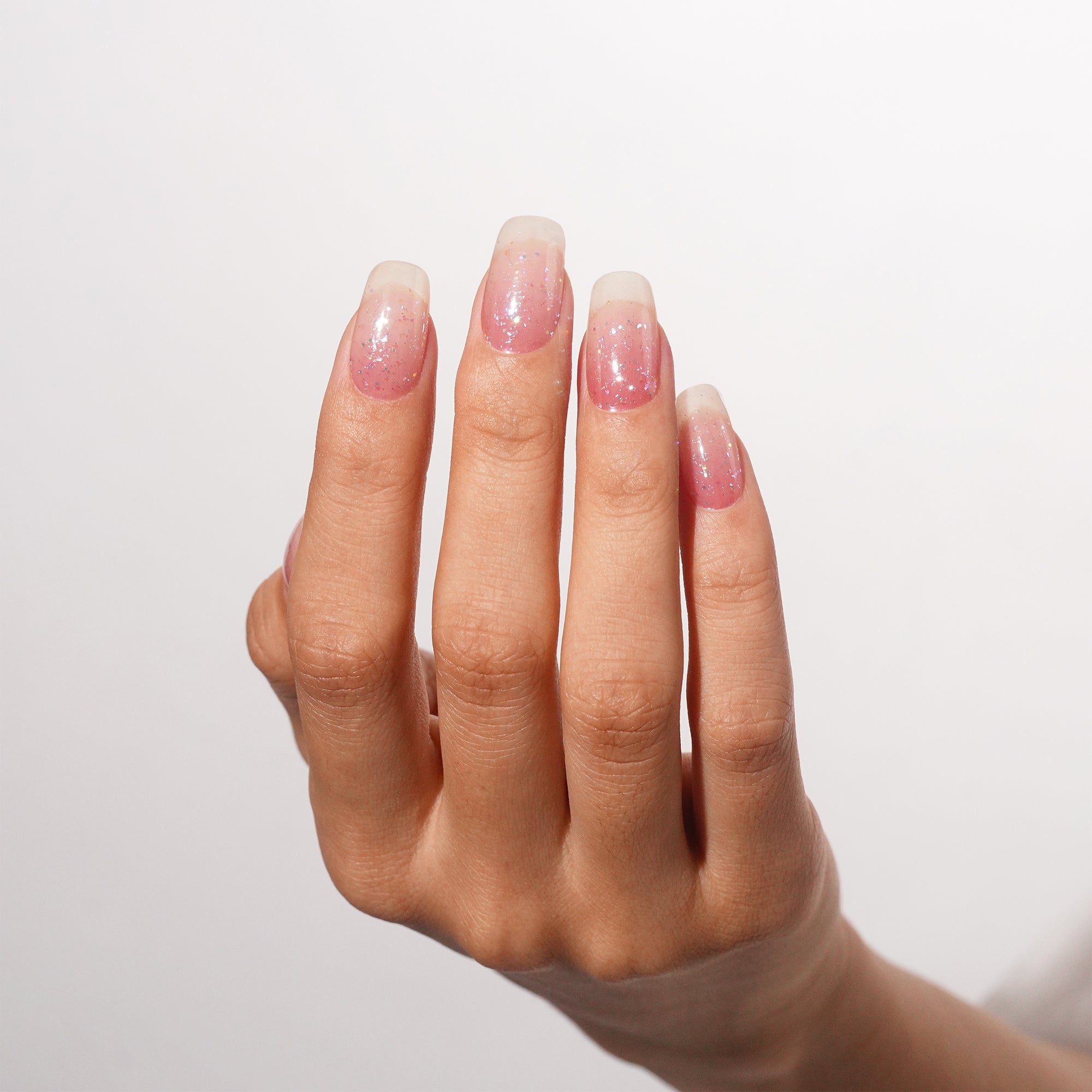Pink Cosmic Gel Nail Strips with Iridescent Galaxy Glow | Pink Galaxy-2918