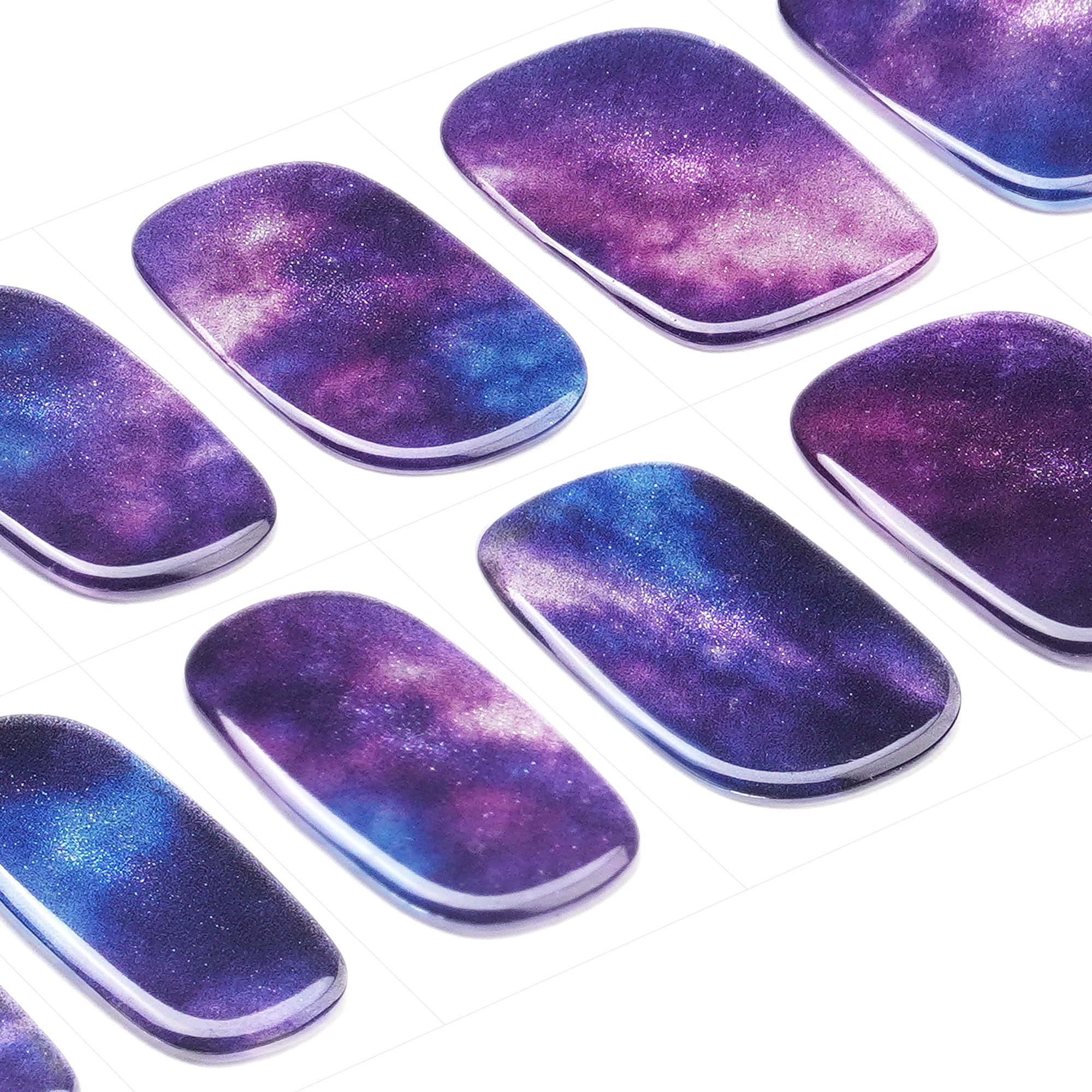 Galaxy Shimmer Gel Nail Strips with Cosmic Iridescent Glow | Cosmic Dream-2909