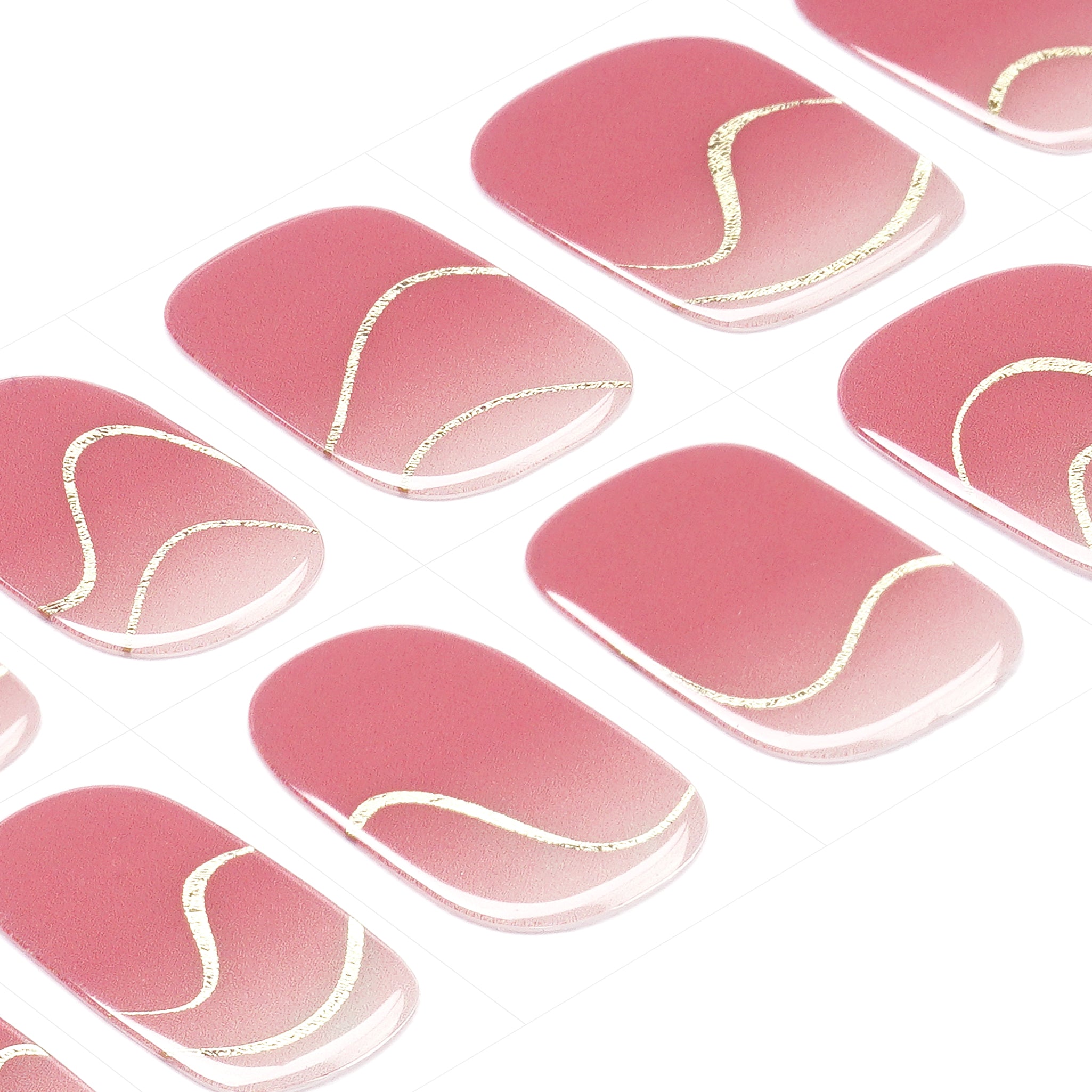 Playful Pink Swirl Gel Nail Strips with Glossy Retro Chic Finish | Pink Swirls-2911
