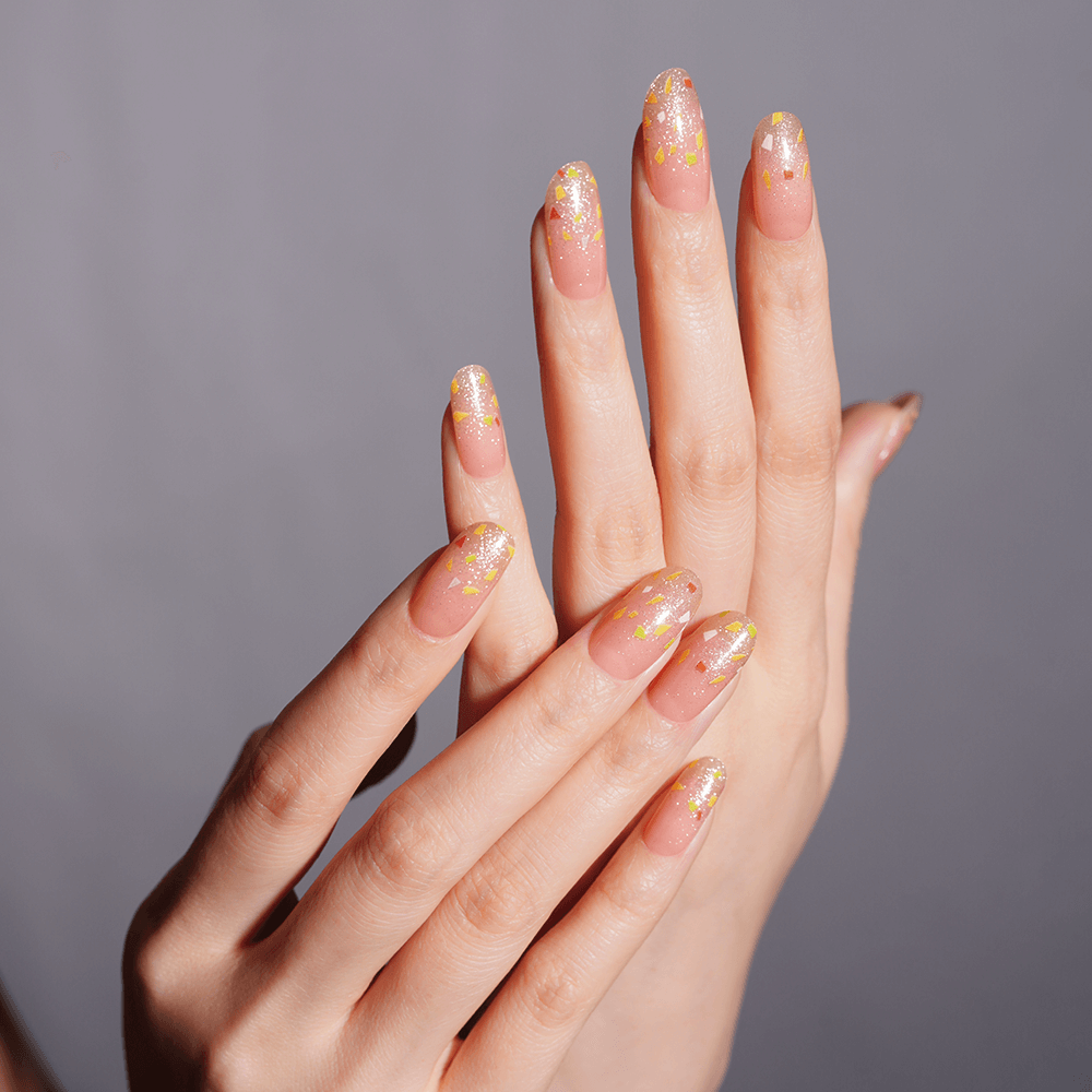 Pink Glitter & Confetti Semi-Cured Gel Nail Strips | Dreamscape - 2721