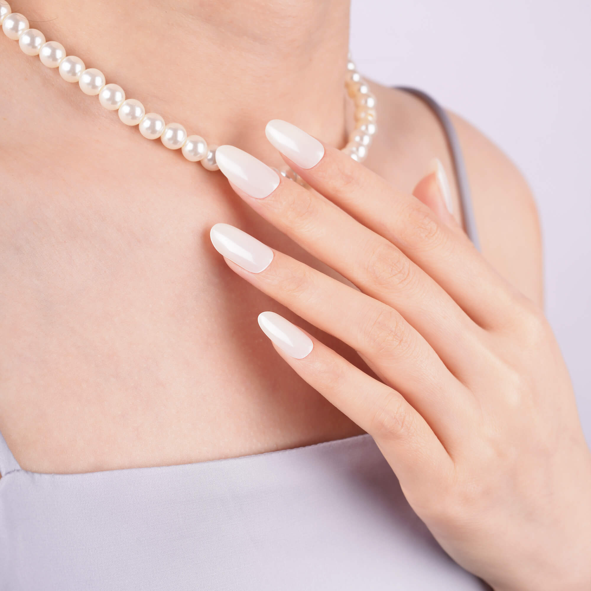 Soft Luminous Pearl Semi-Cured Gel Nail Strips | Pearl Velocity - 2717