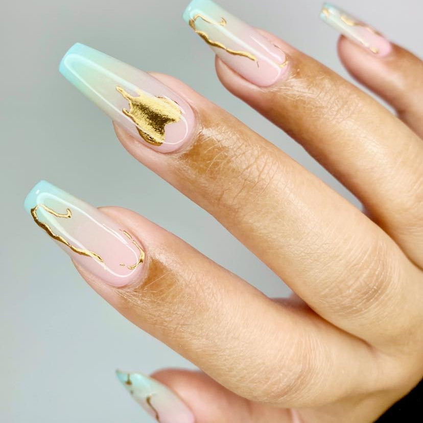 Luxe Metallic Swirl Semi Cured Gel Nail Strips | Aphrodite - 3530