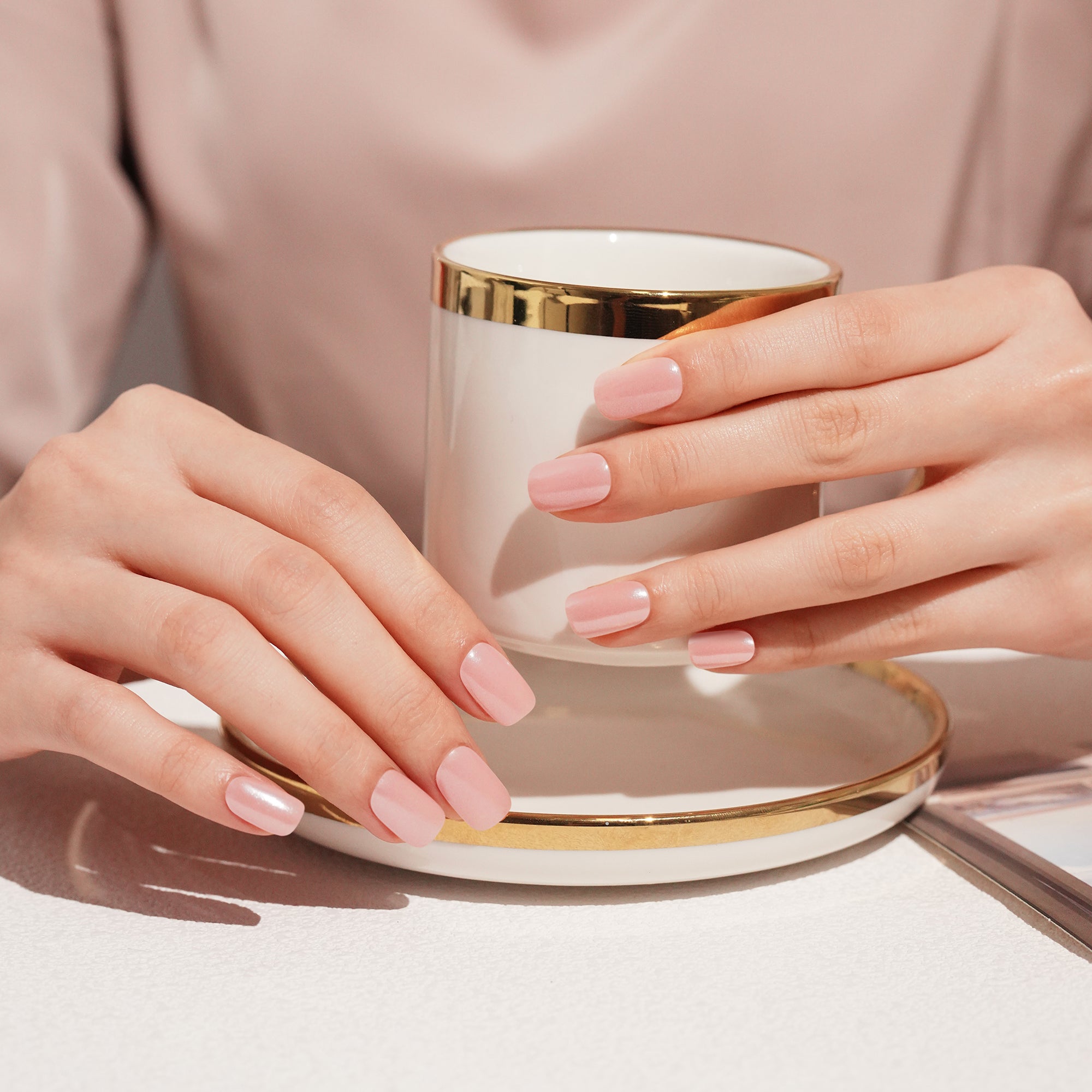 Soft Neutral Gel Nail Strips with a Smooth, Silky Finish | Silken Hush-2865