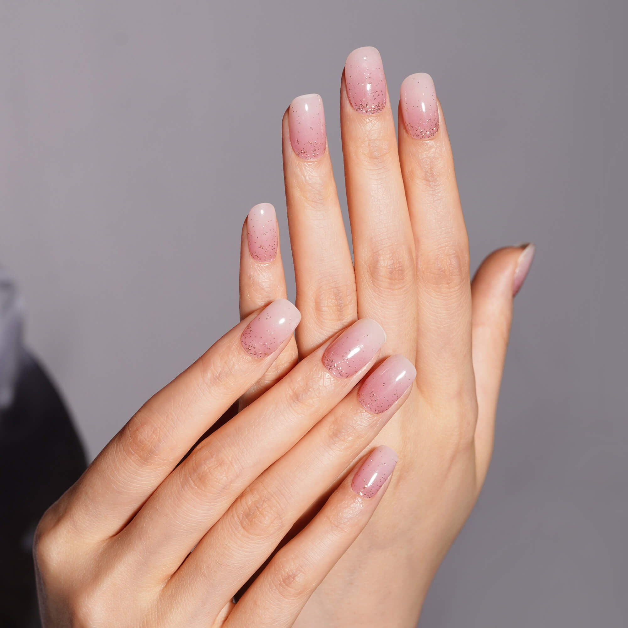 Soft Sheer Shimmer Semi-Cured Gel Nail Strips | Pale Glint - 2752