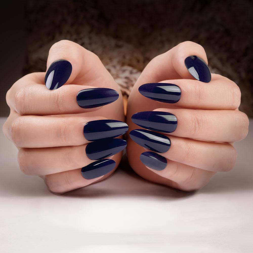 Solid Classic Dark Blue Gel Nail Stickers | In the Navy | Danni & Toni