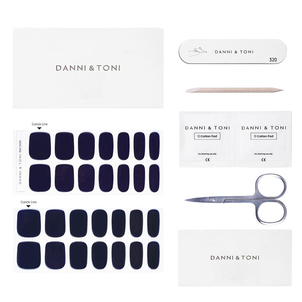 Solid Classic Dark Blue Gel Nail Stickers | In the Navy | Danni & Toni