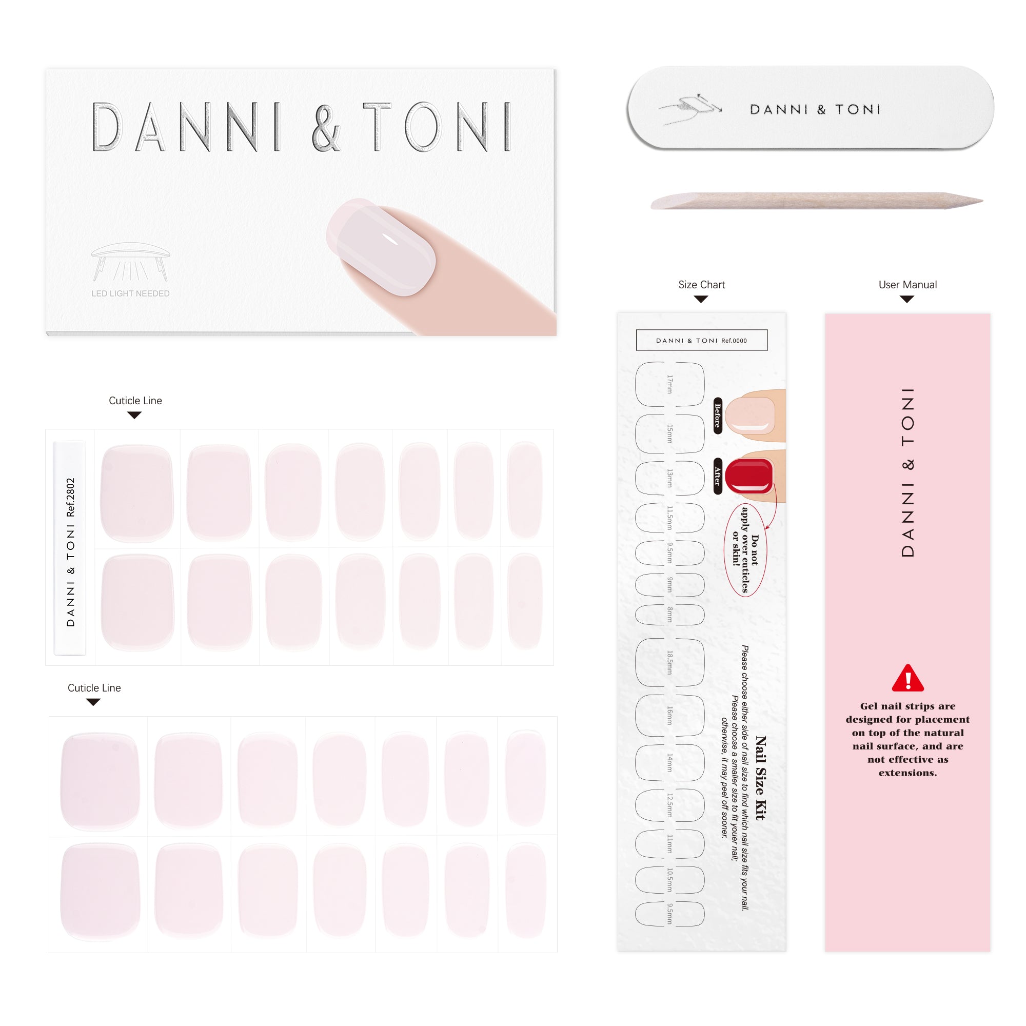 Iridescent Soft Glow Gel Nail Strips | Misty Pearl -2802