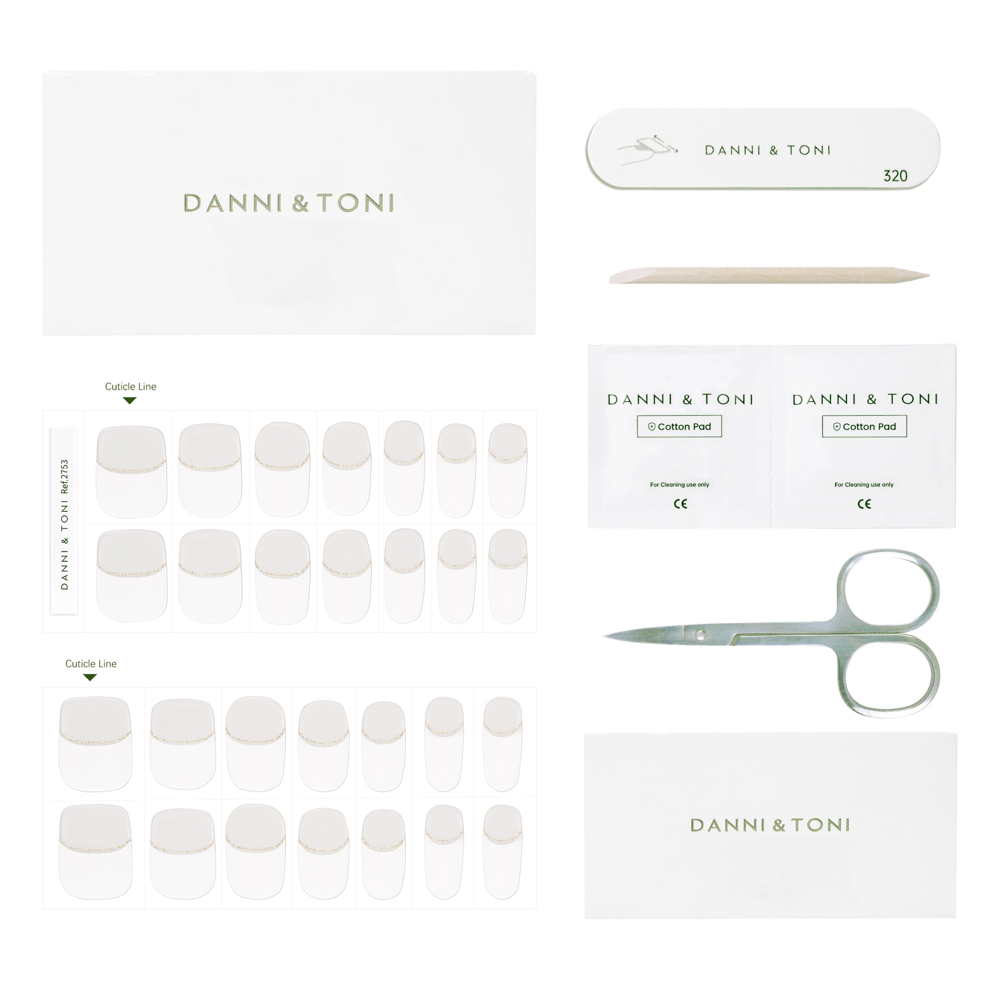 Modern Minimalist Semi-Cured Gel Nail Strips | Chic Line - 2753