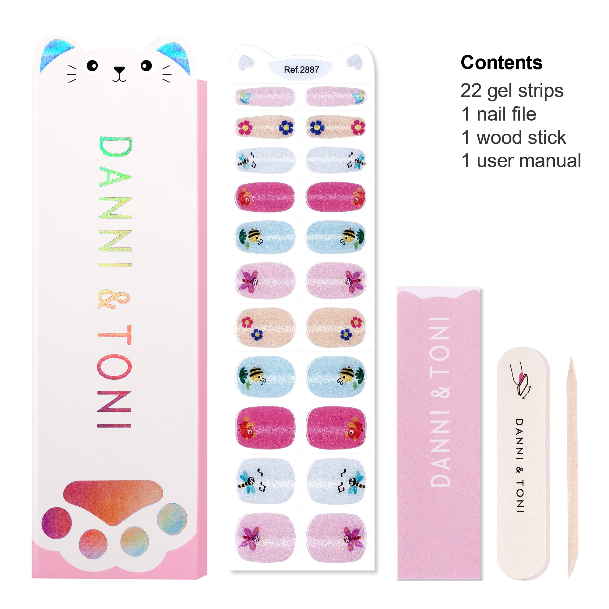 Cheerful Gel Nail Strips for Kids | Birdie Buzz-2887