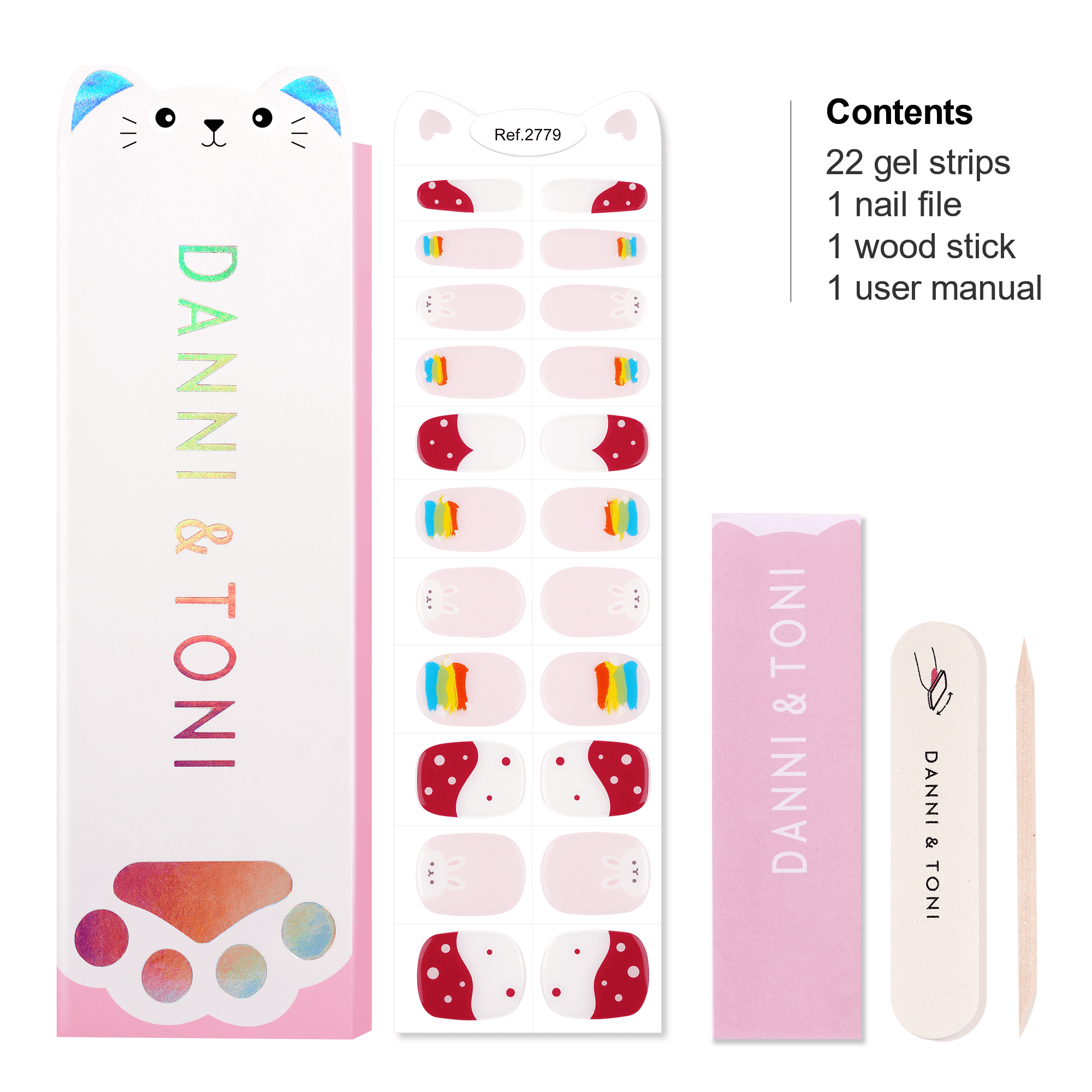 Bright & Fun Kids Nail Wraps | Rainbow Pop - 2779