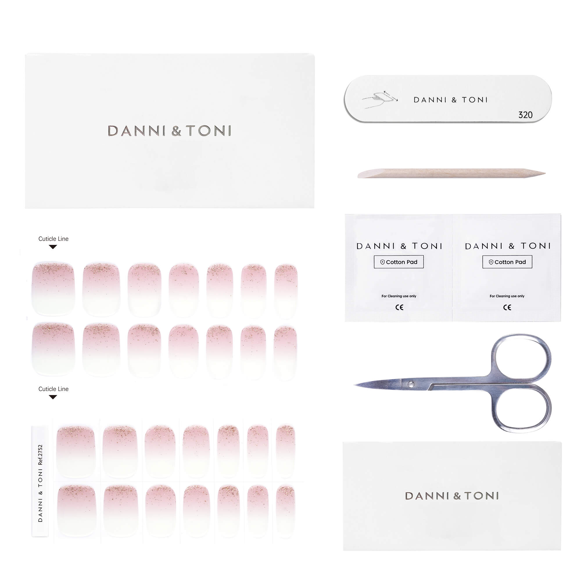 Soft Sheer Shimmer Semi-Cured Gel Nail Strips | Pale Glint - 2752