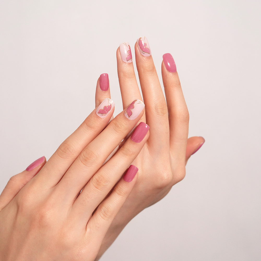 Soft Blush Pink Gel Nail Strips with a Gentle, Feminine Glow | Pink Whispers-2870