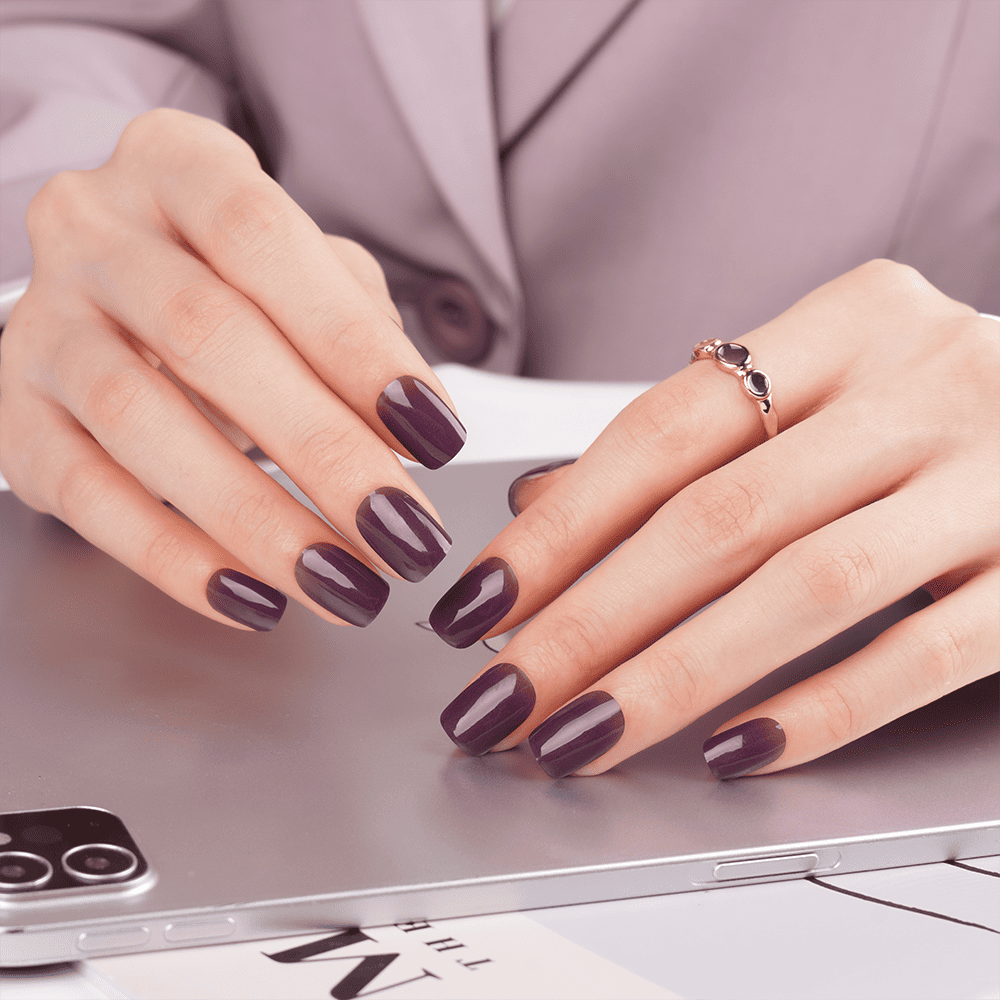 Soft Mauve Gradient Semi-Cured Gel Nail Strips | Mist Mauve-2800
