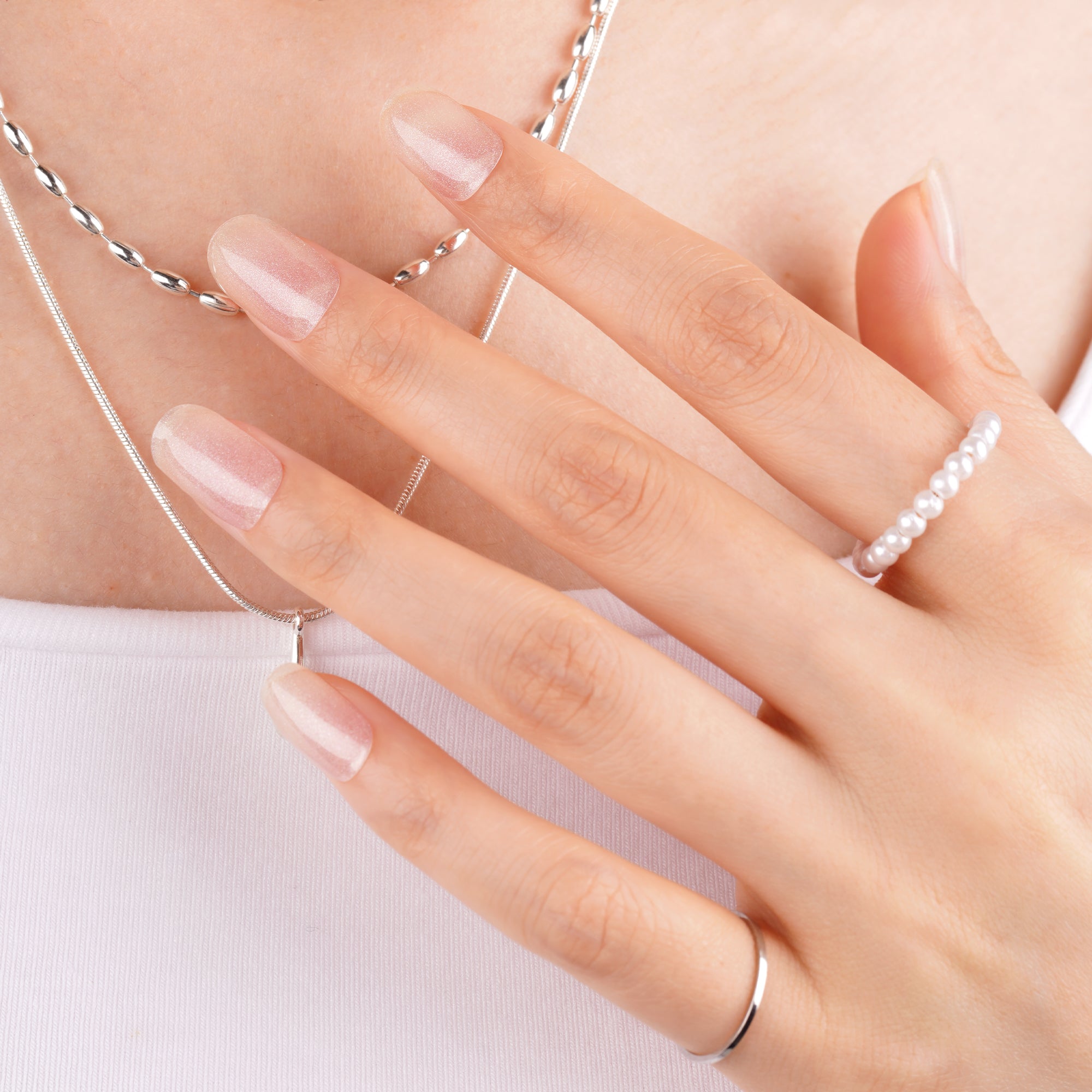 Iridescent Shimmer Semi-Cured Gel Nail Strips | Fairy Glaze - 2738