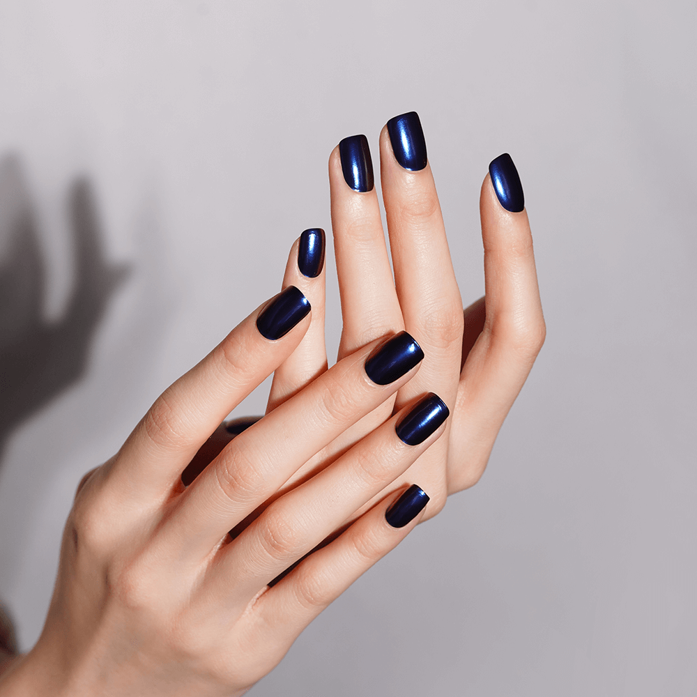 Electric Blue Shine Semi-Cured Gel Nail Strips | Klein Flash-2796