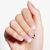 Chic Playful French Tip Semi-Cured Nail Strips with Cow Print Accent | Cosmic Mosaic - 2478