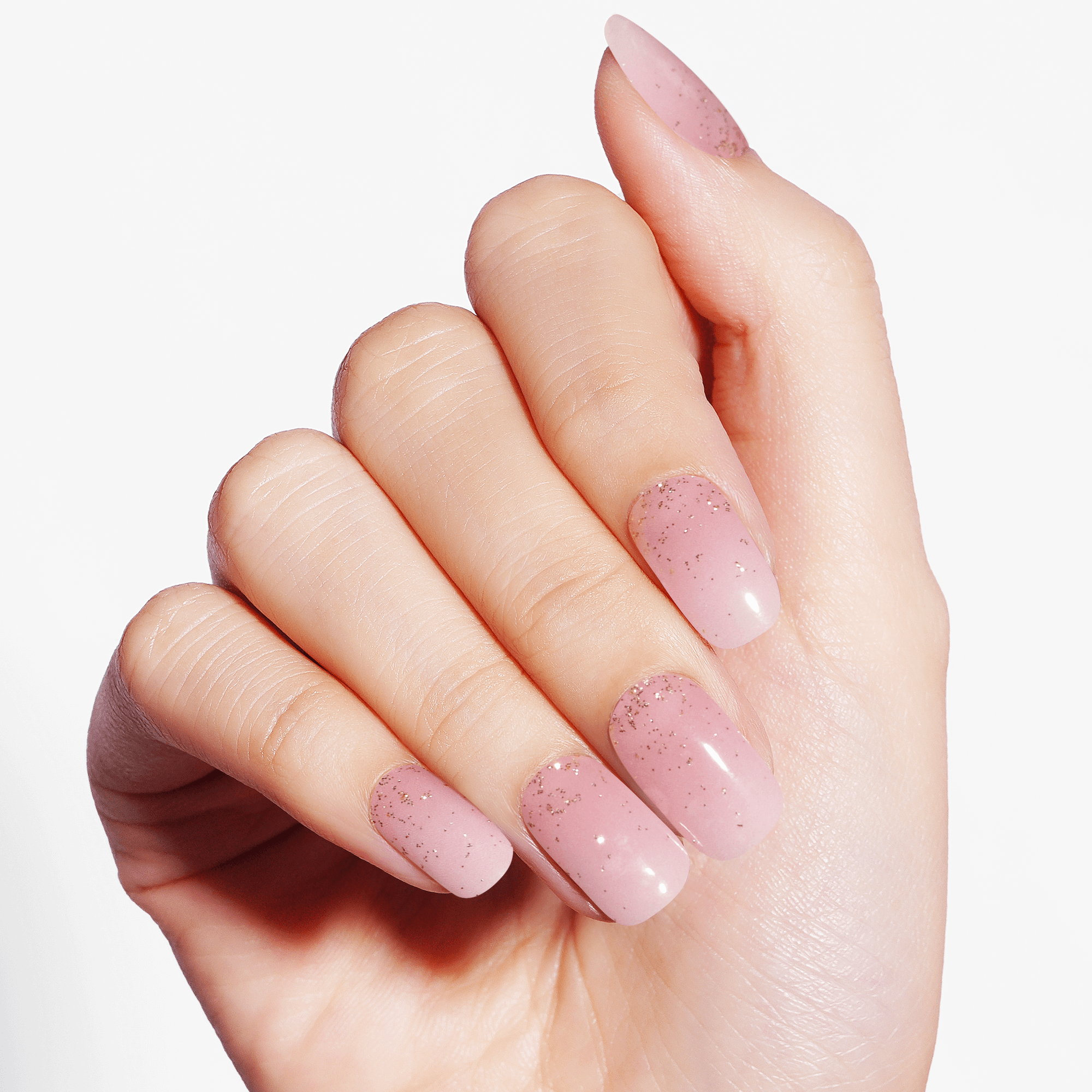 Soft Sheer Shimmer Semi-Cured Gel Nail Strips | Pale Glint - 2752