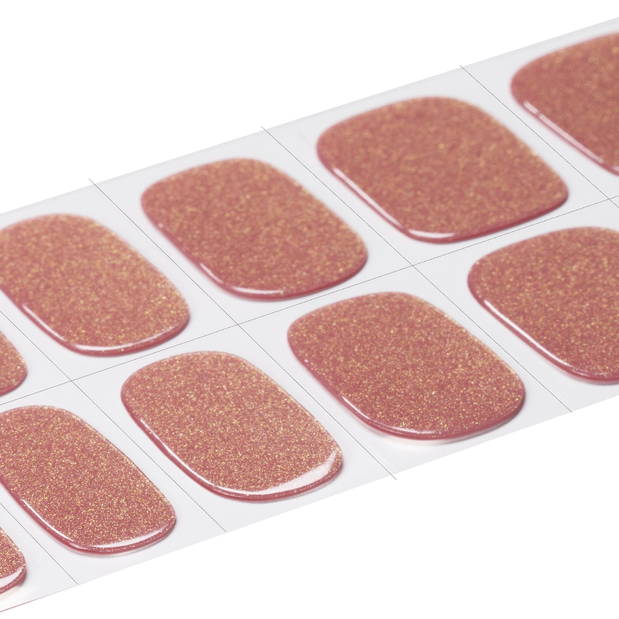 Shimmering Champagne Oval Semi Cured Gel Nail Strips | Everglow - 7401