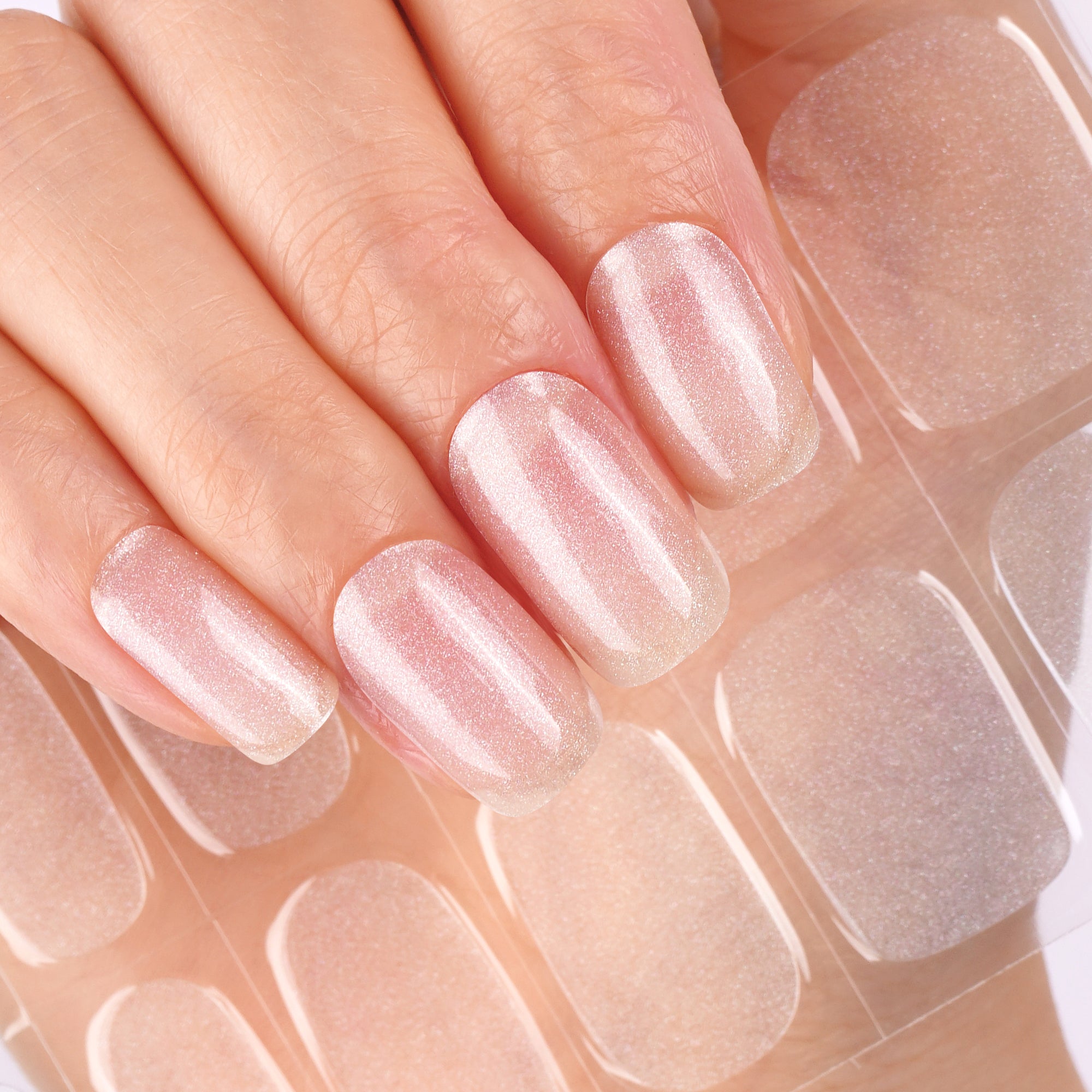 Iridescent Shimmer Semi-Cured Gel Nail Strips | Fairy Glaze - 2738