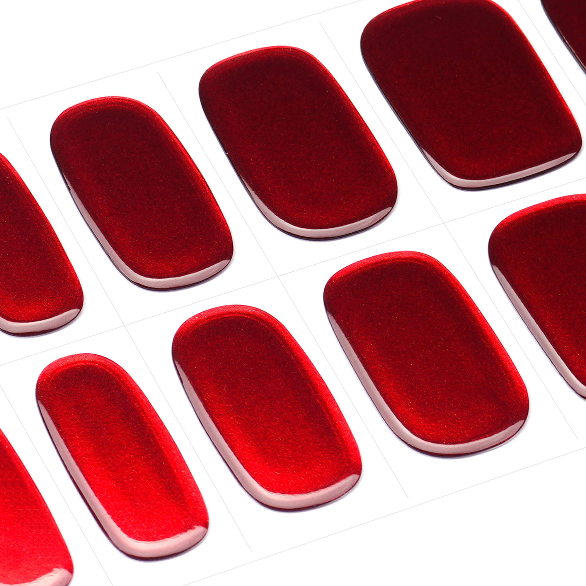 Fiery Scarlet Semi-Cured Gel Nail Strips | Red Blaze-2794
