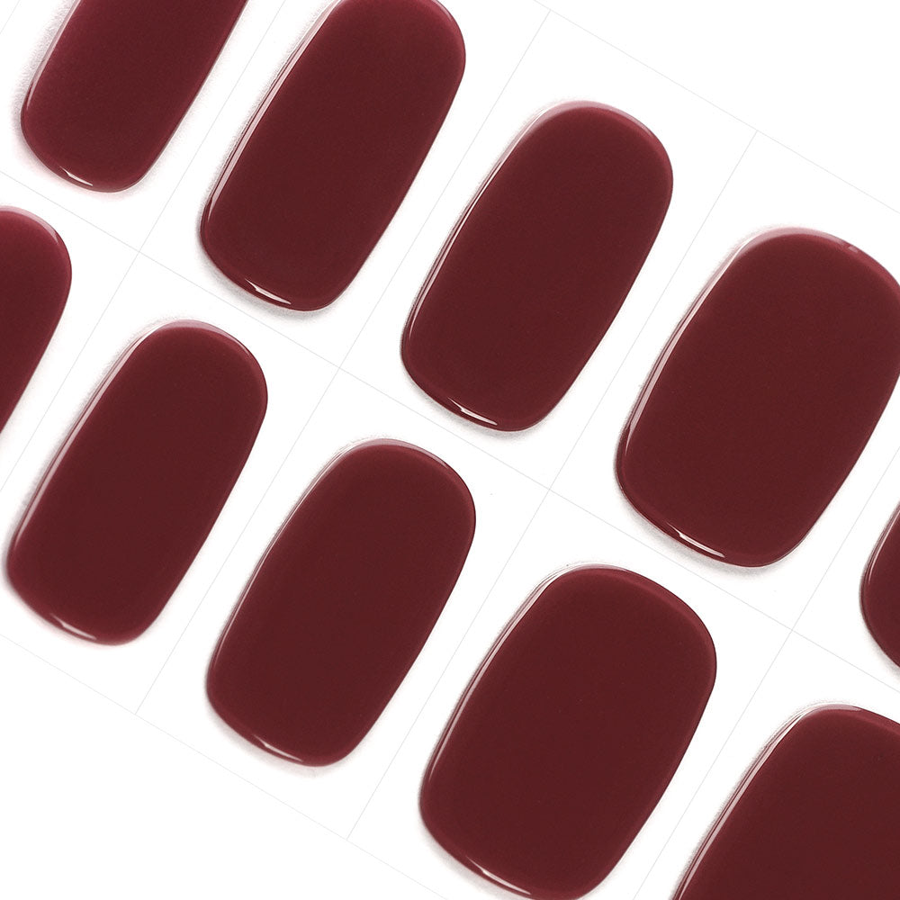 Classy, sexy Red Gel Nail Strips | Marroon - 3545 | Danni & Toni