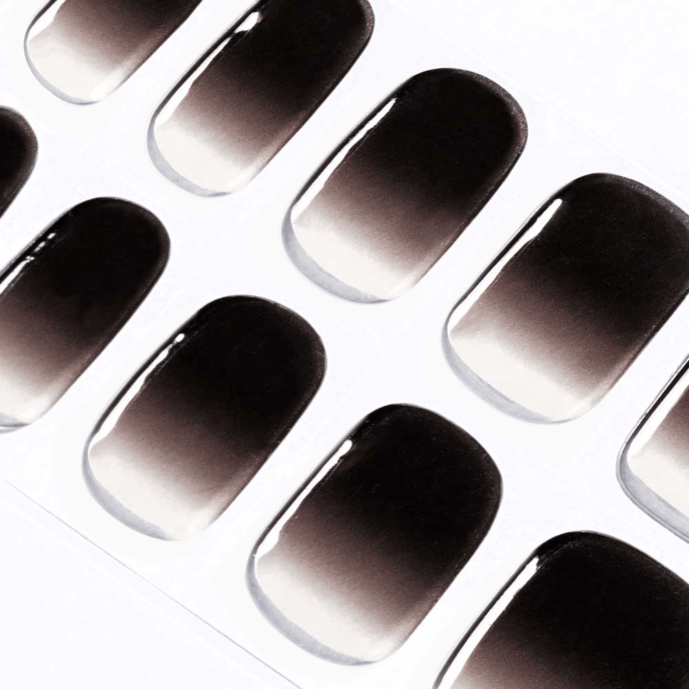 Grey Black with White Ombre Gel Nail Strips | Mystery - 2119 | Danni & Toni