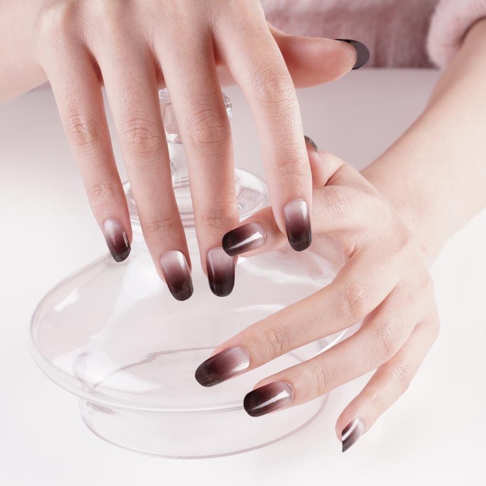 Grey Black with White Ombre Gel Nail Strips | Mystery - 2119 | Danni & Toni