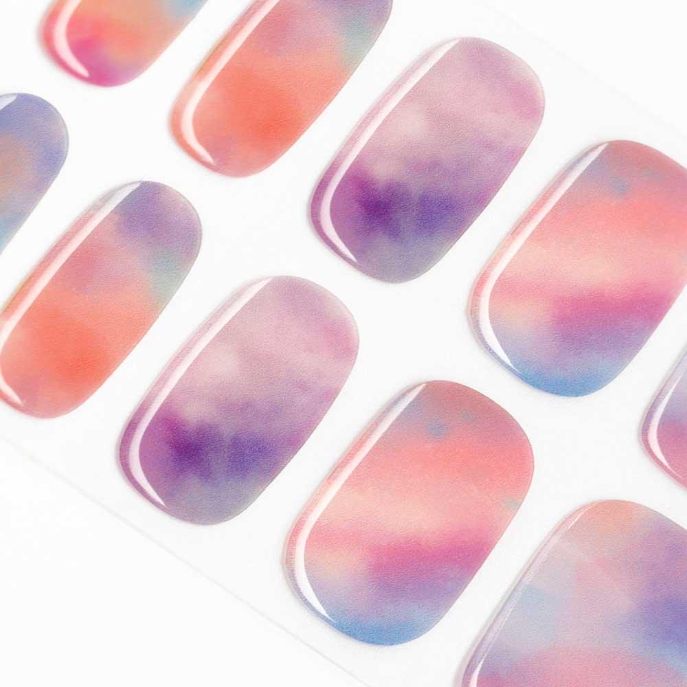 Colorful Dreamy, Purple and Pink Gel Nail Strips for Easter | Samsara | Danni & Toni