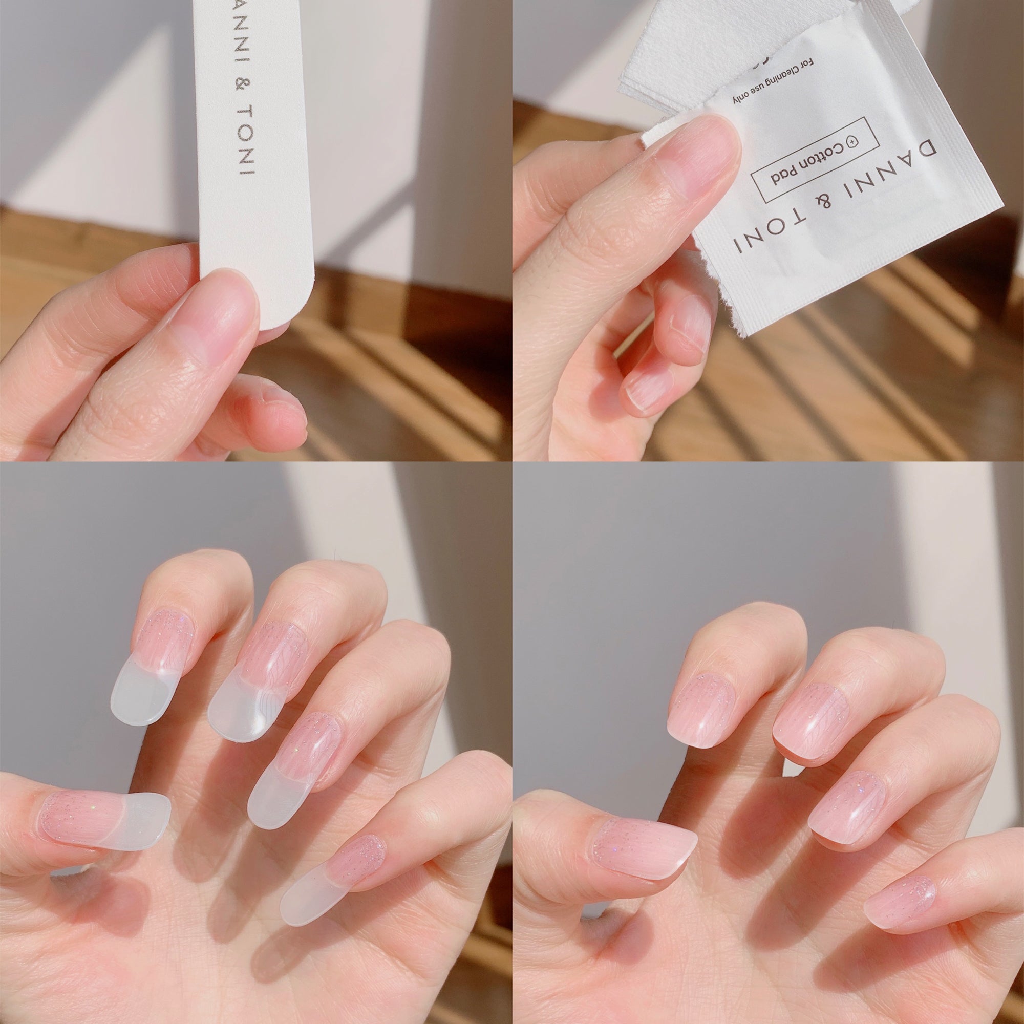 Glitter Ombre French Tip Semi Cured Gel Nail Strips | In the Mood for Love - 1273
