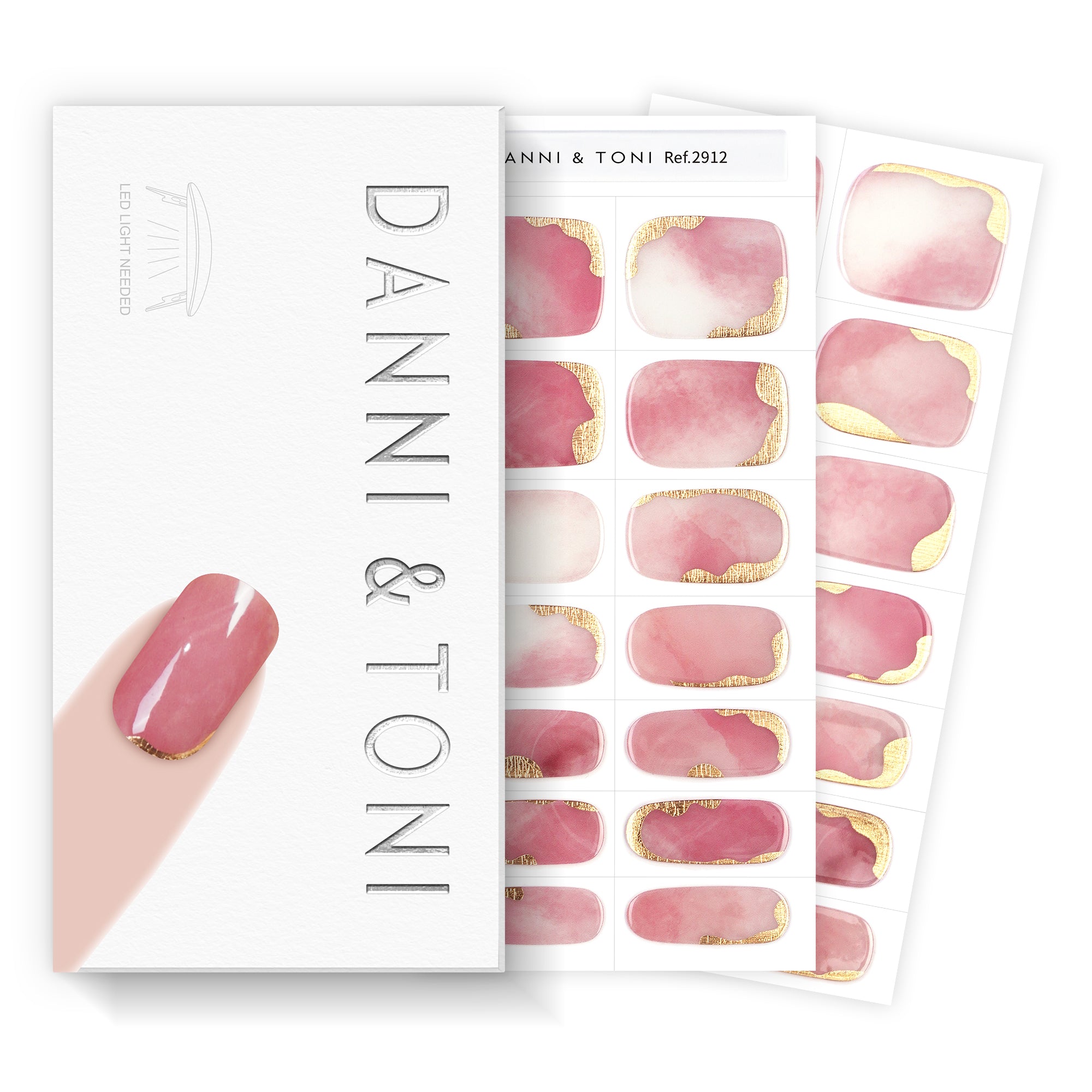Rosy Marbles – Elegant Pink Marble Semi-Cured Gel Nail Strips | Rosy Marbles - 2912