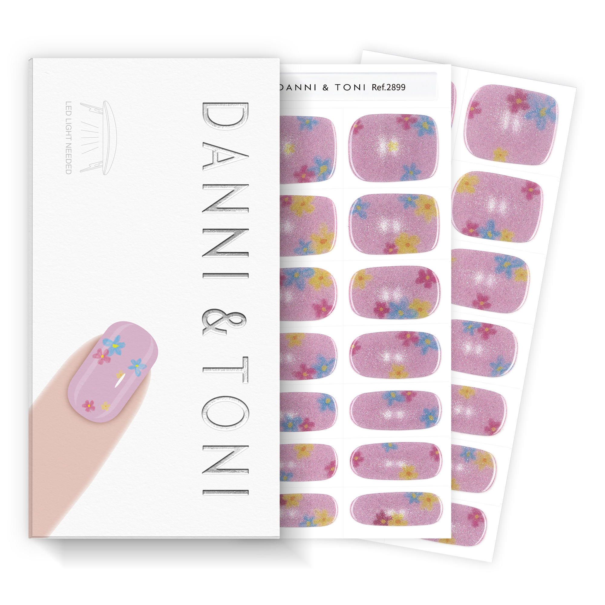 Enchanting Floral Pink Gel Nail Strips with Fairy Shimmer Glow | Fairy Bloom-2899