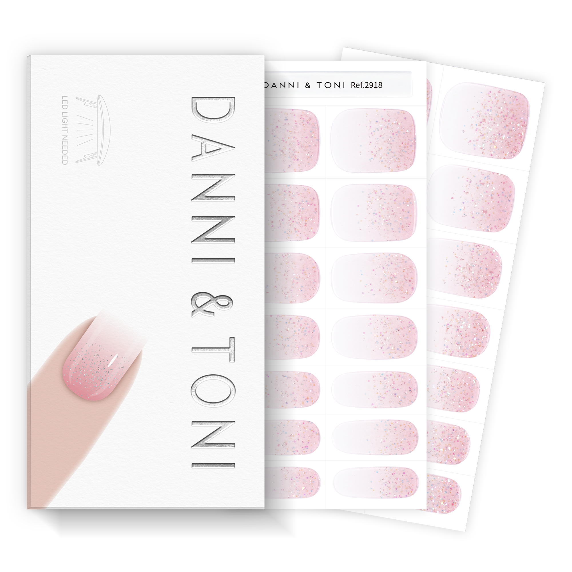 Pink Cosmic Gel Nail Strips with Iridescent Galaxy Glow | Pink Galaxy-2918