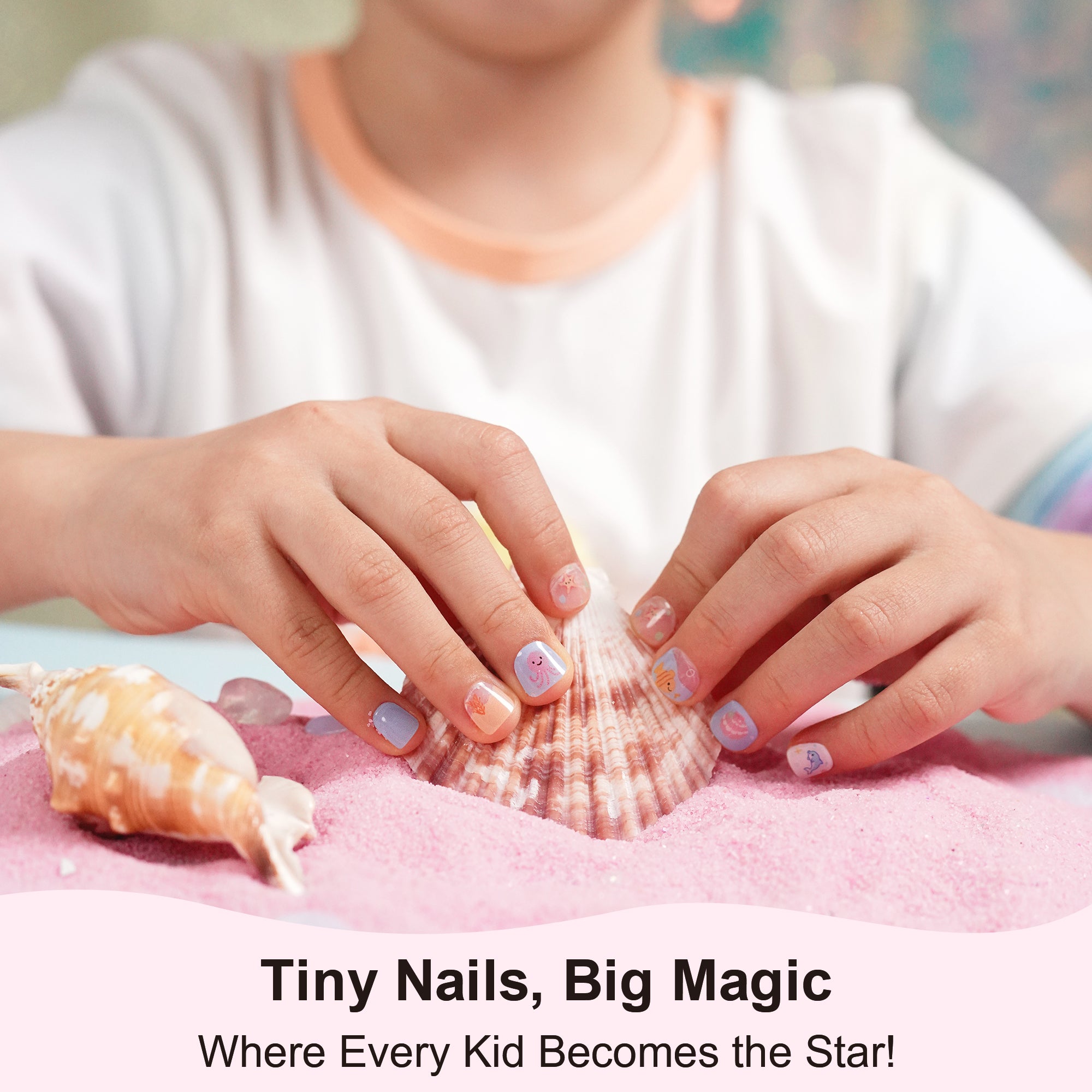 Shimmery Gel Nail Strips for Kids | Ocean Spark-2884