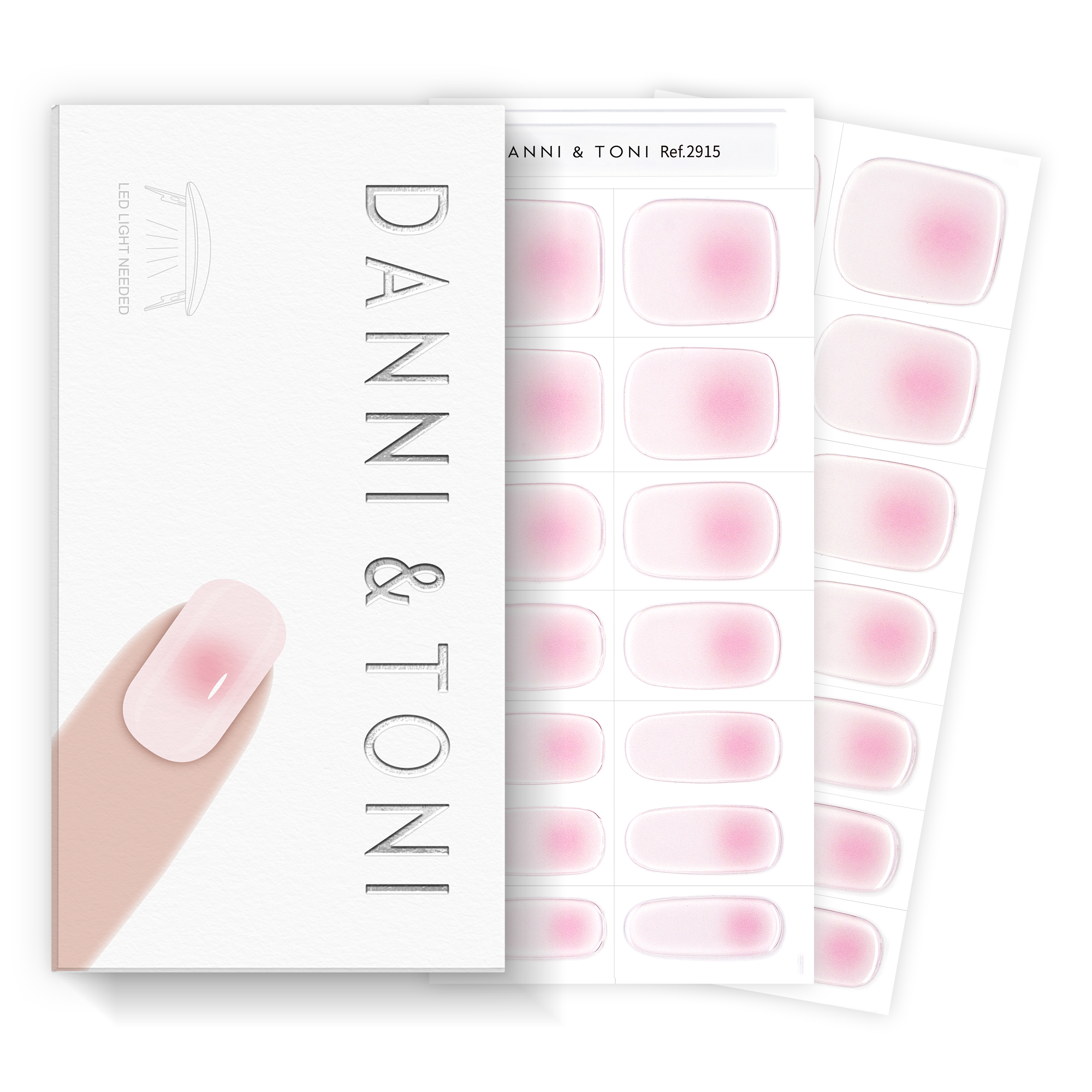 Iridescent Pink Gel Nail Strips with Crystal Shine Glow Finish | Crystal Flush-2915