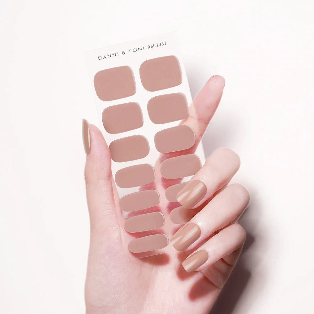 Classic Nude Coffin Semi Cured Gel Nail Strips | Blissful - 2387