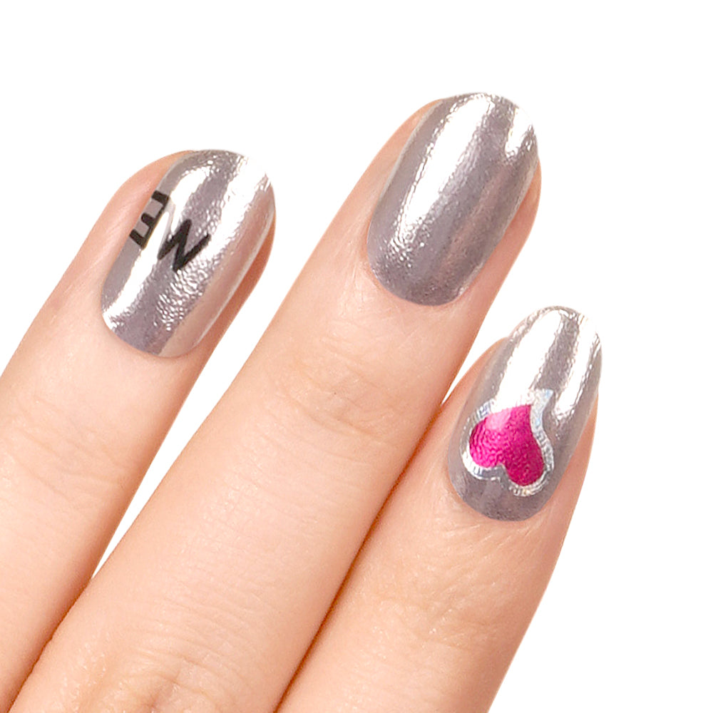 Metallic Silver Semi-Cured Gel Nail Strips | Touch - 2483