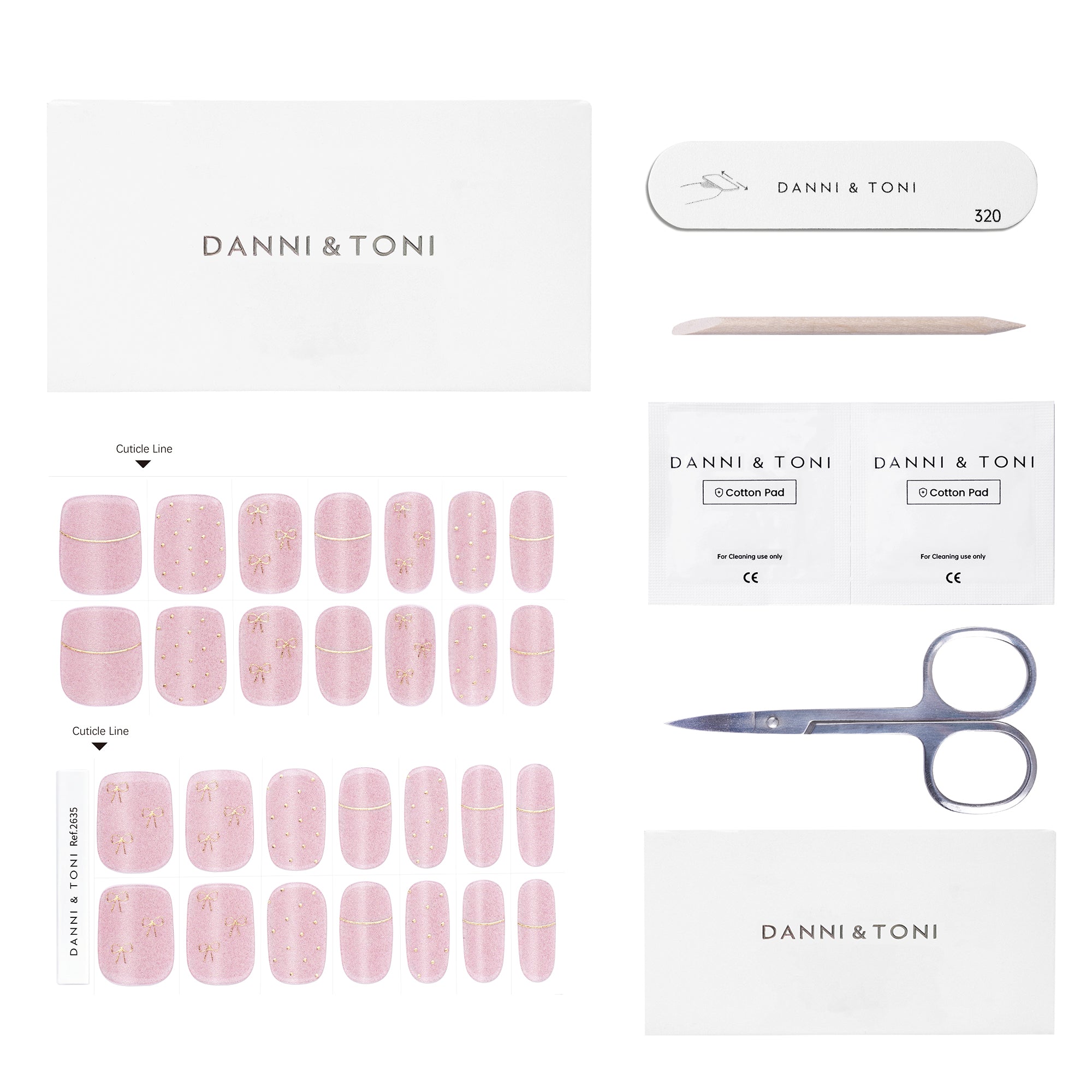 Elegant Pink Glitter Semi Cured Gel Nail Strips with Gold Accents | Royal Charm - 2635 Elegant Pink Glitter Semi Cured Gel Nail Strips with Gold Accents | Royal Charm - 2635