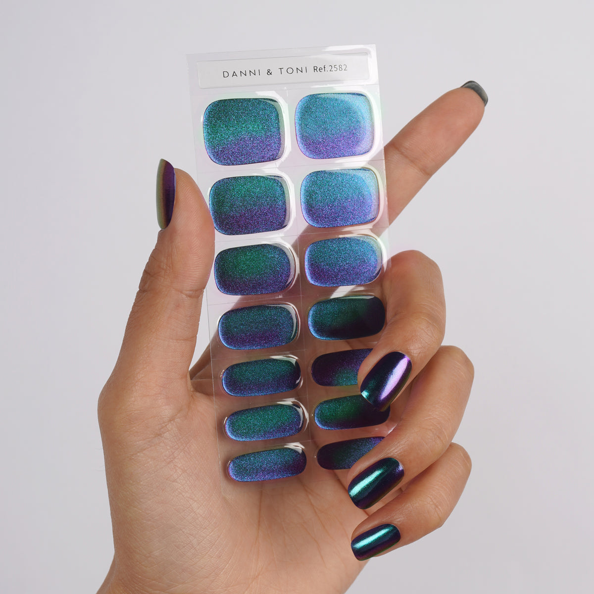 Mystic Aurora Borealis Semi-Cured Gel Nail Strips | Lapis Luster - 258