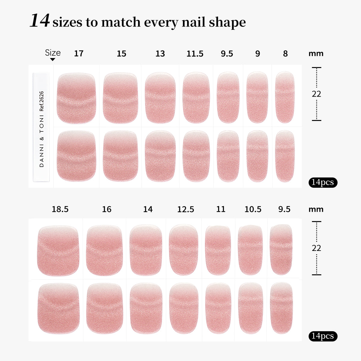 Moonlit Blush Magnetic Semi Cured Gel Nail Strips | Peachy Gleam-2626