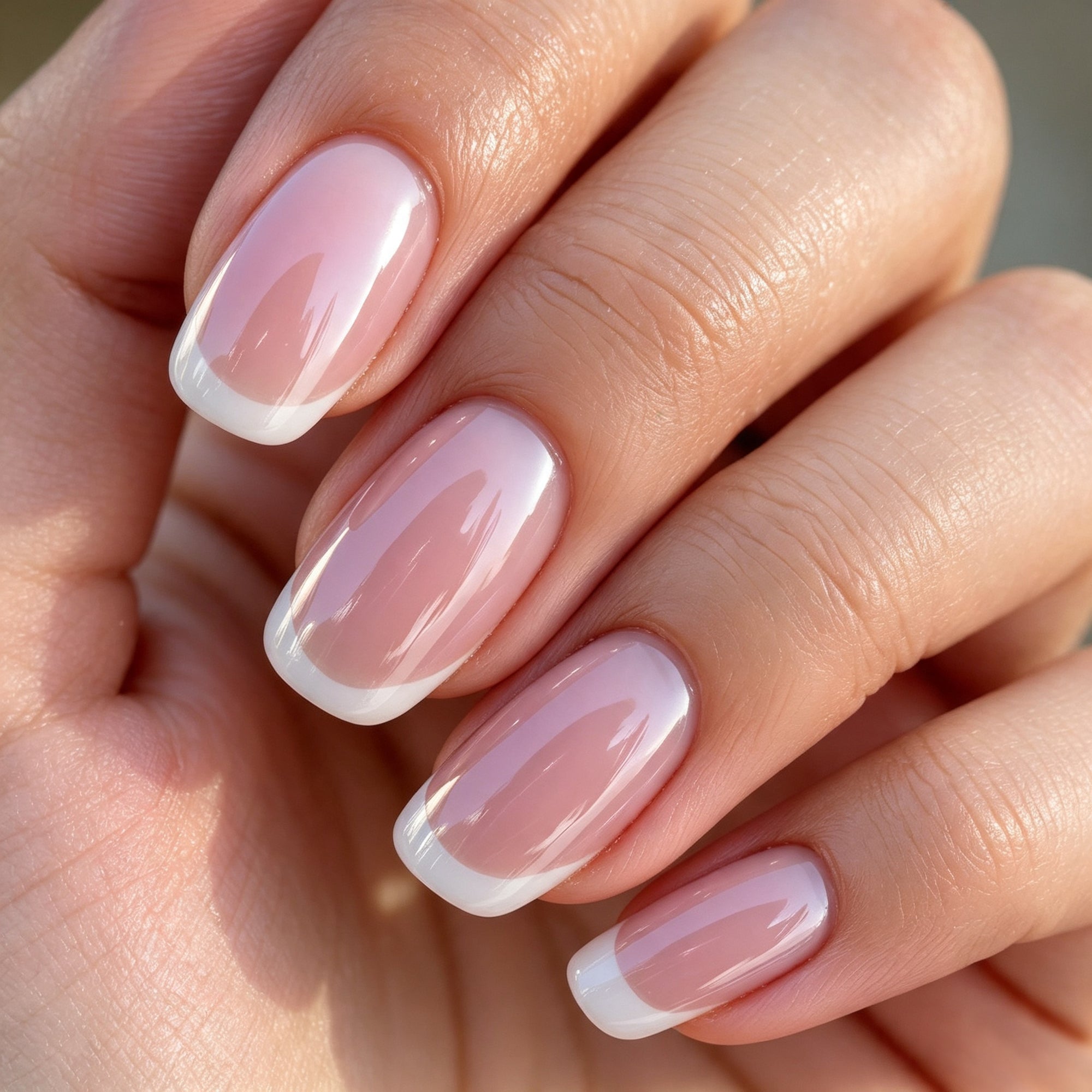 Clear Glaze Chrome French Tip Gel Nail Strips | Lily Grace - 2666