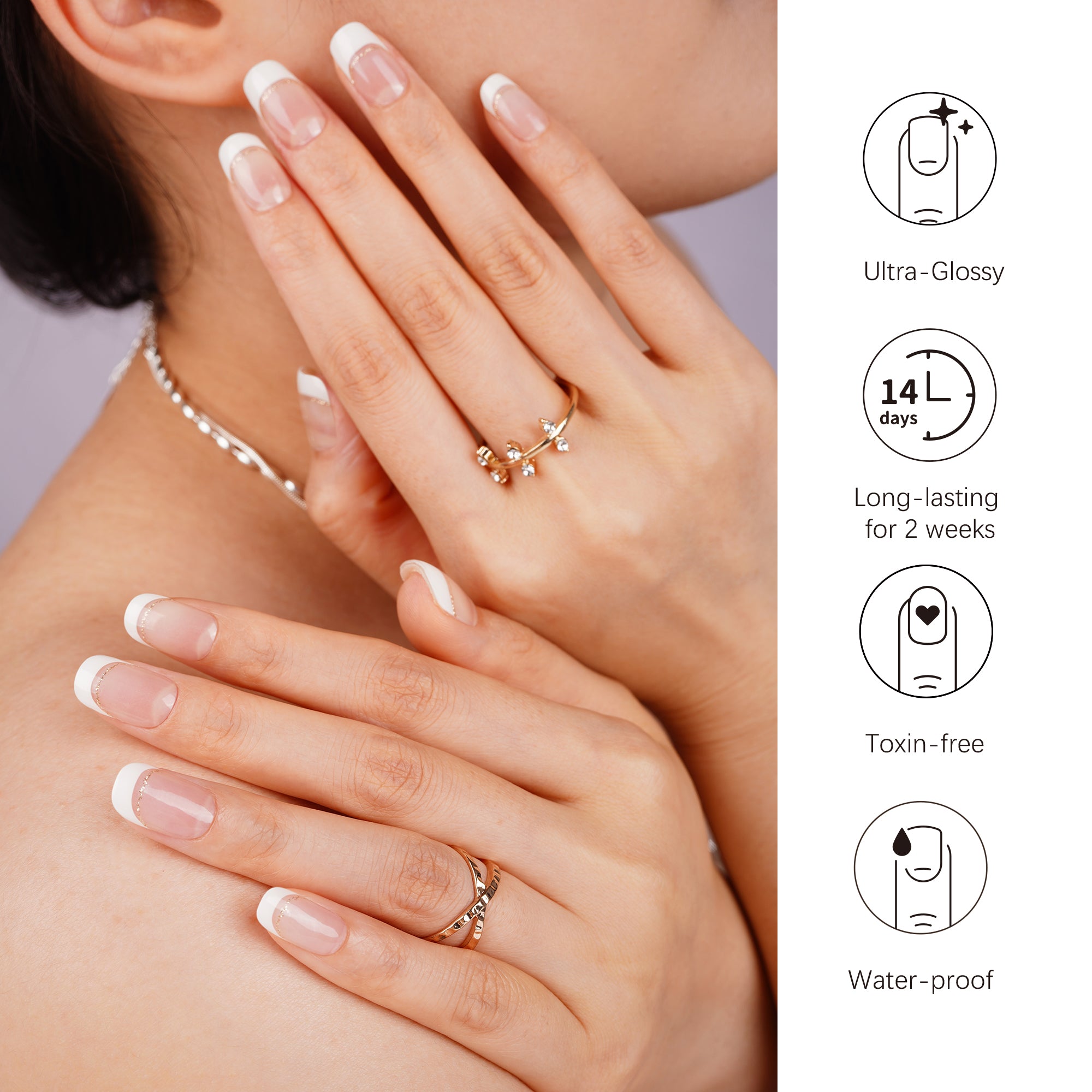 Modern Minimalist Semi-Cured Gel Nail Strips | Chic Line - 2753