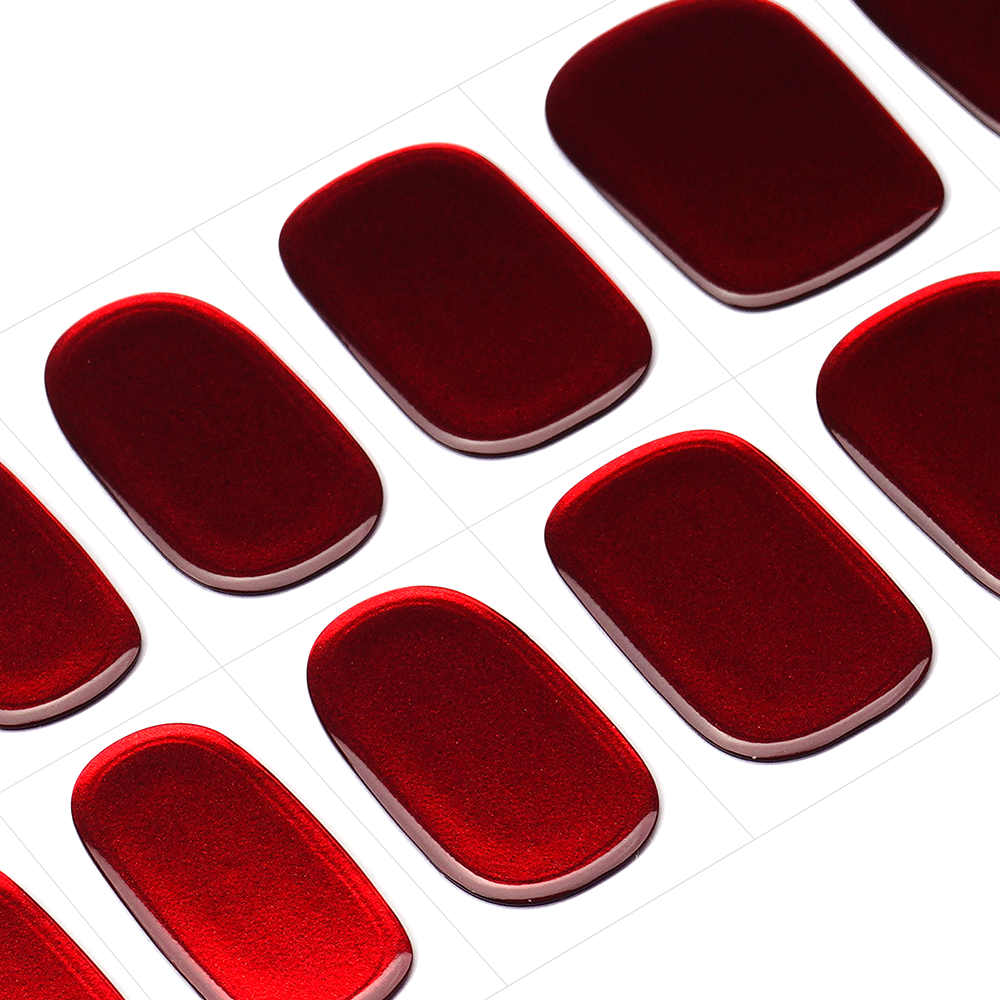 Metallic Red Mirror Semi-Cured Gel Nail Strips | Ruby Chrome-2809
