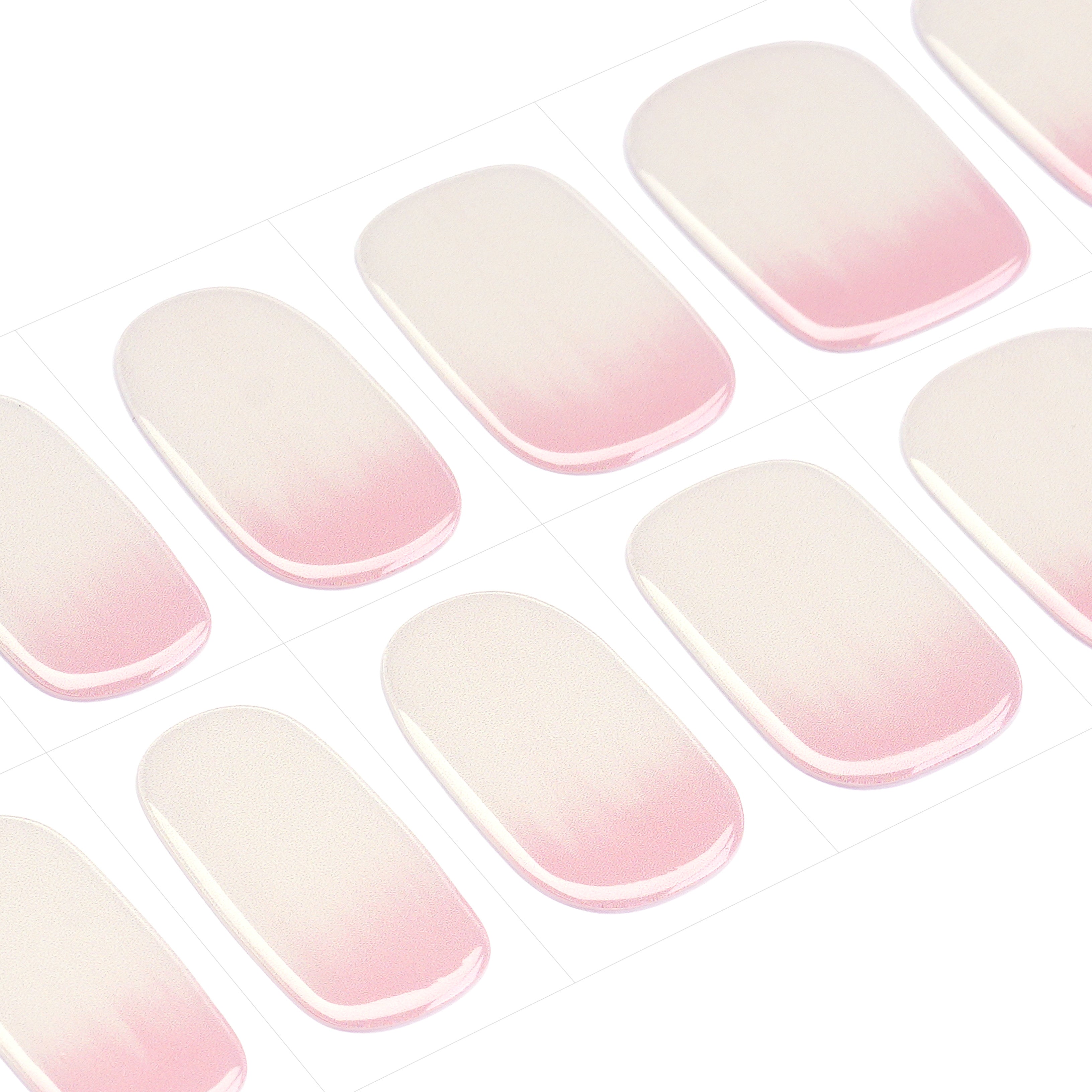 Soft Pink-to-White Gradient Gel Nail Strips for a Sweet, Natural Look | Baby Ombre-2823