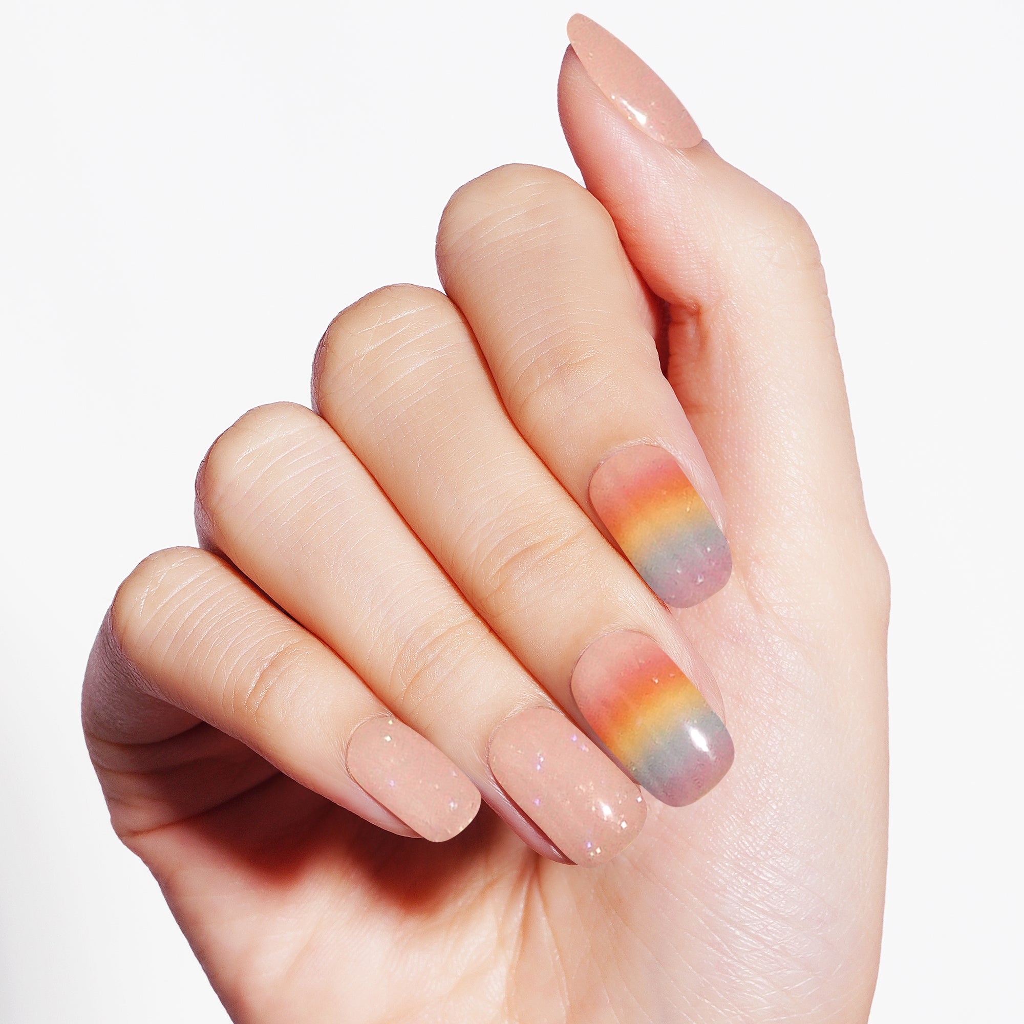 Sheer Iris-Inspired Gel Nail Strips with a Soft, Dreamy Shine | Iris Veil-2862