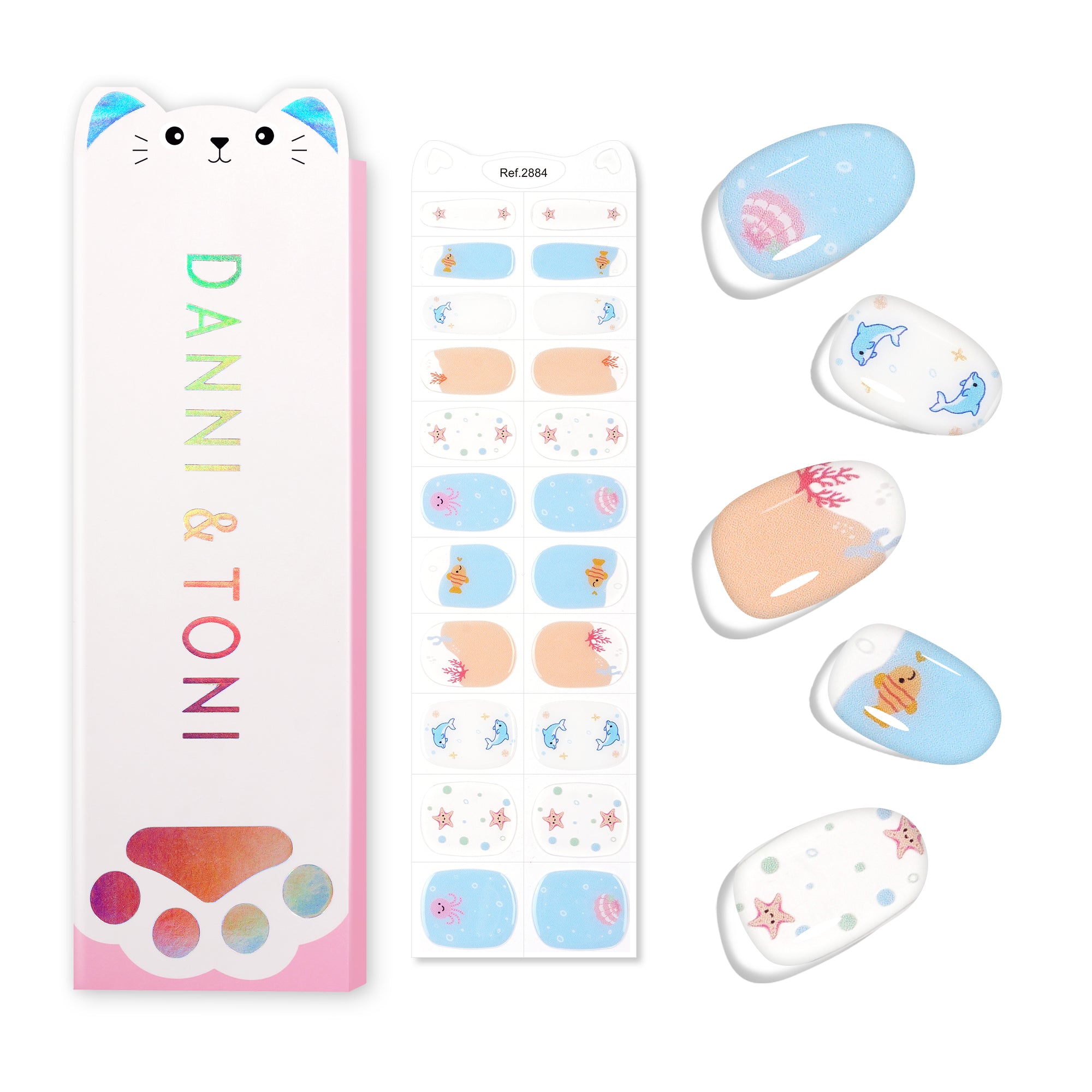 Shimmery Gel Nail Strips for Kids | Ocean Spark-2884