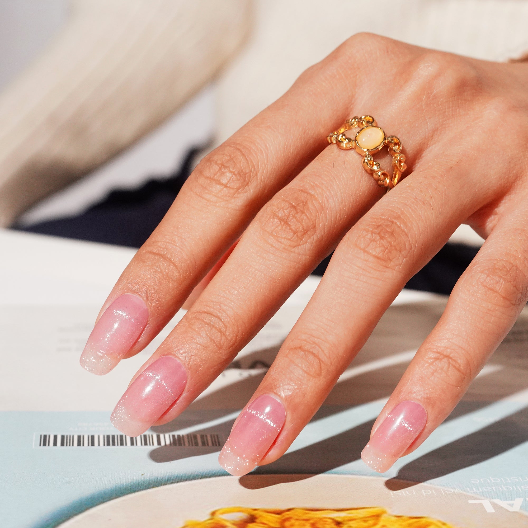 Mystic Lavender Chrome Gel Nail Strips with Celestial Glow Finish | Twilight Halo-2900