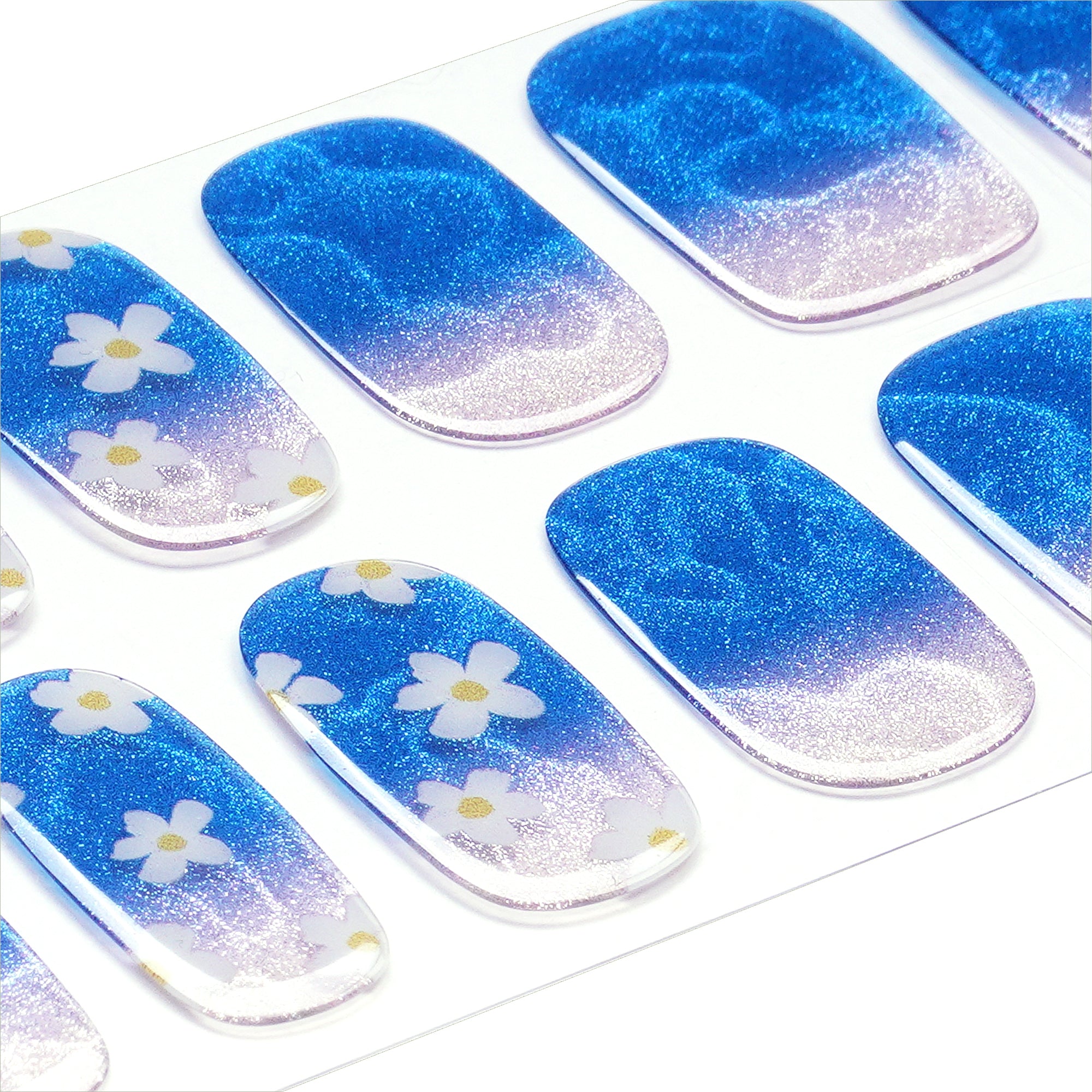 Bright Tropical Gel Nail Strips with Sunset Glow Shine | Summer Dream-2901