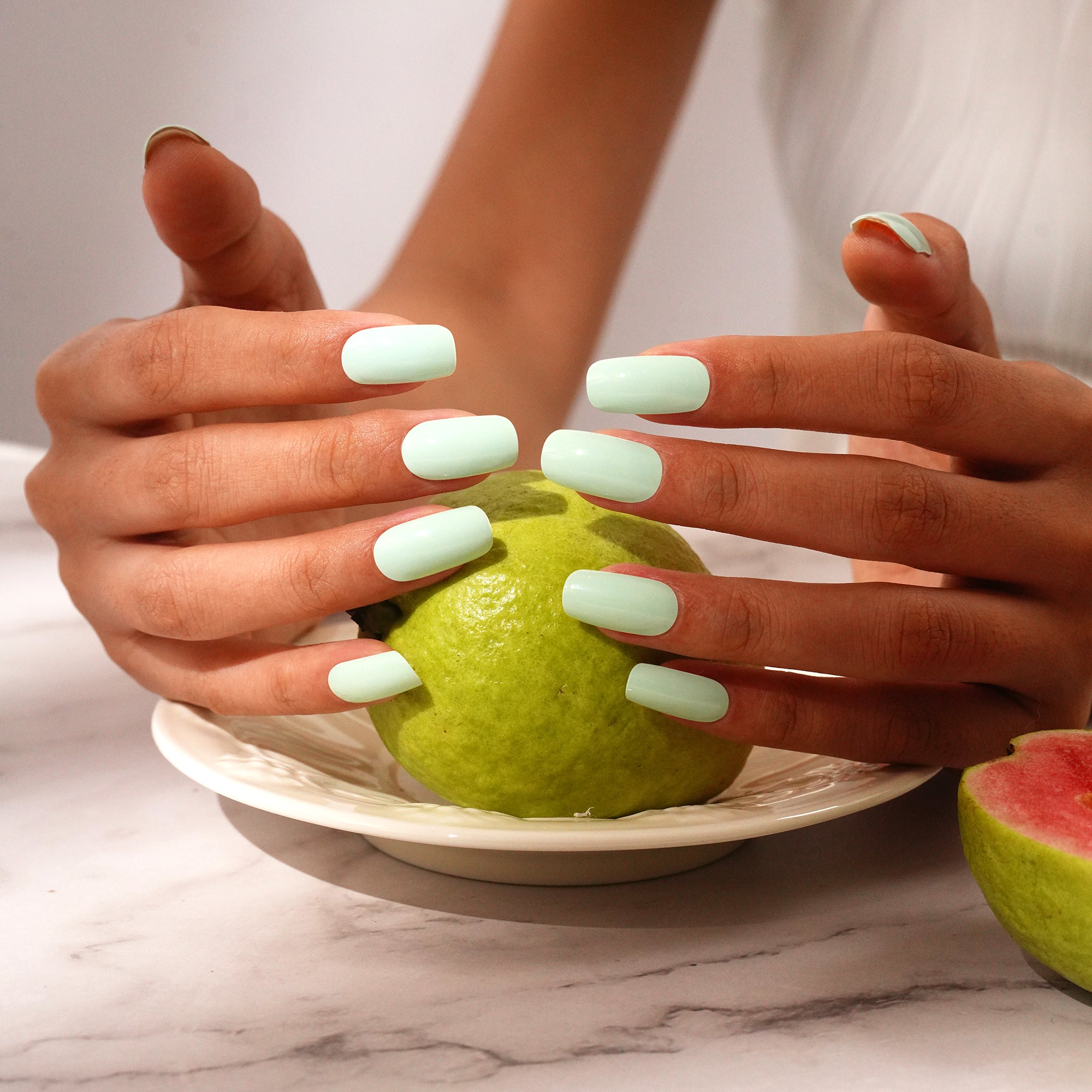Soft Mint Green Gel Nail Strips with Fresh Glossy Clean Finish | Fresh Mint-2907