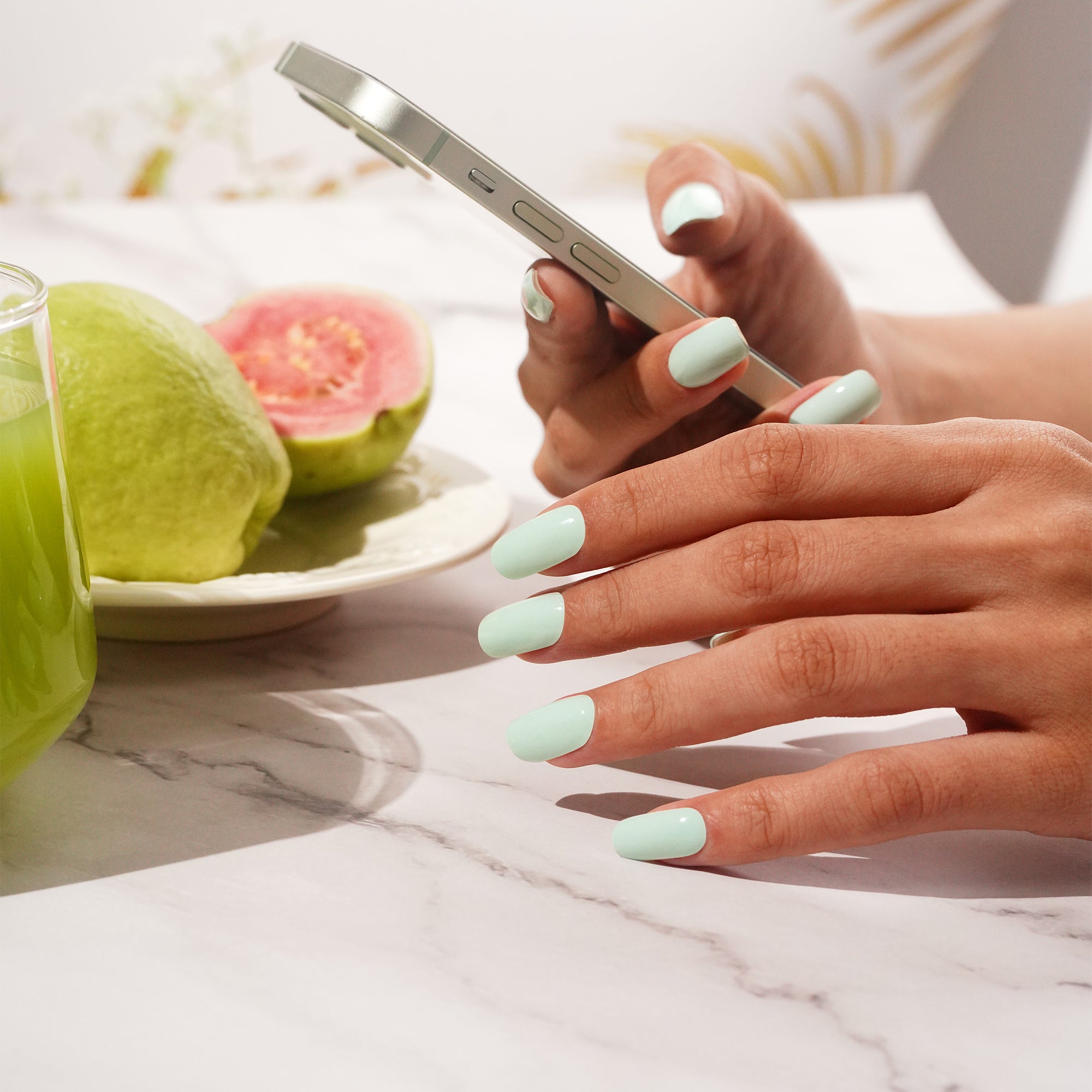 Soft Mint Green Gel Nail Strips with Fresh Glossy Clean Finish | Fresh Mint-2907